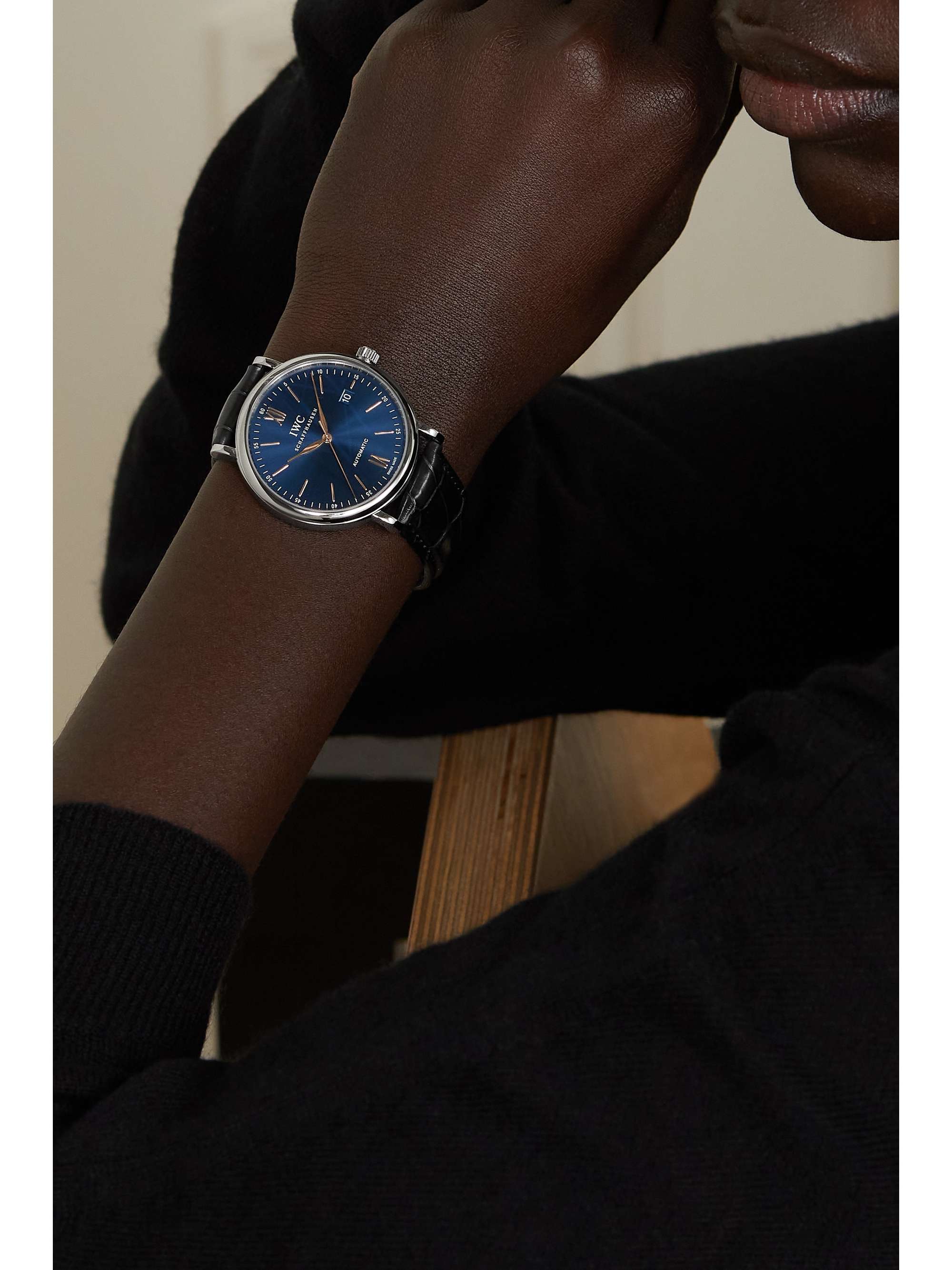 IWC SCHAFFHAUSEN Portofino Automatic 40mm stainless steel and alligator watch