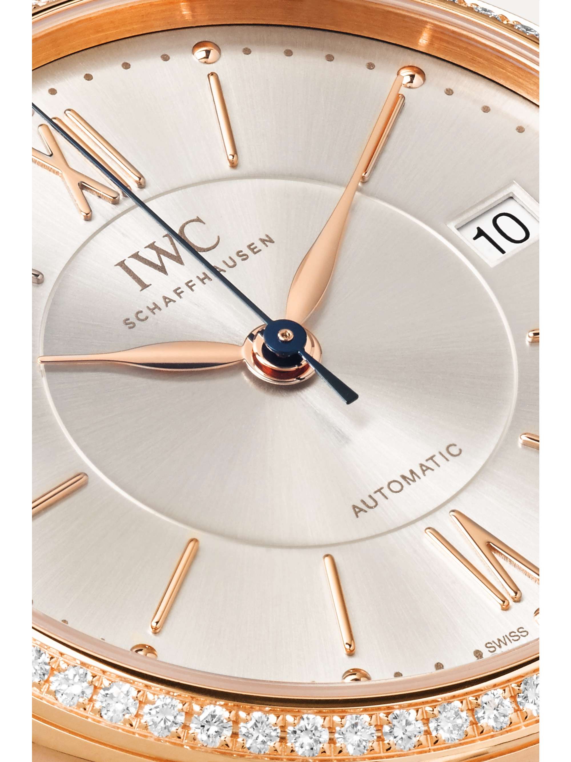IWC SCHAFFHAUSEN Portofino Automatic 37mm 18-karat red gold, alligator and diamond watch