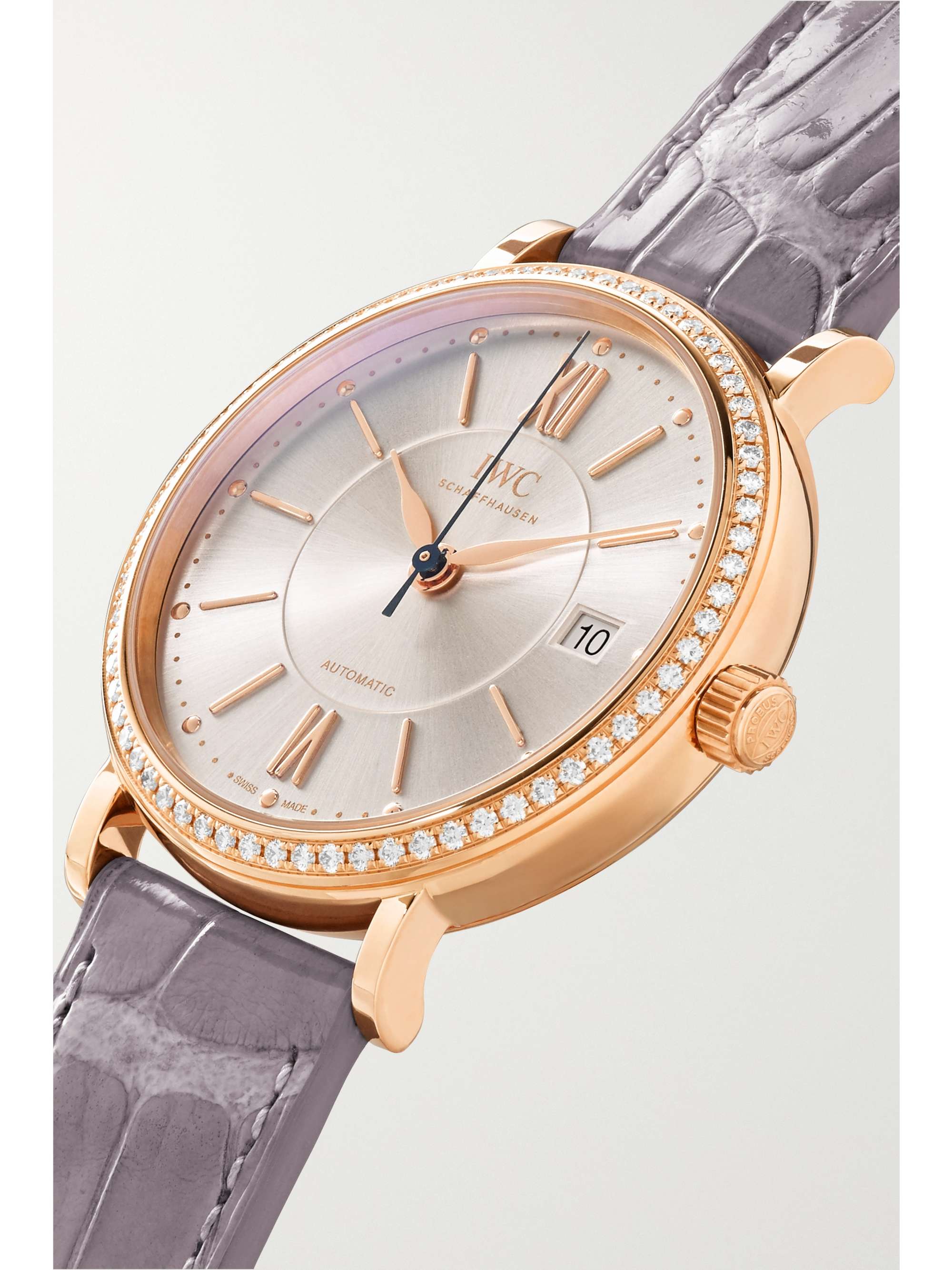 IWC SCHAFFHAUSEN Portofino Automatic 37mm 18-karat red gold, alligator and diamond watch
