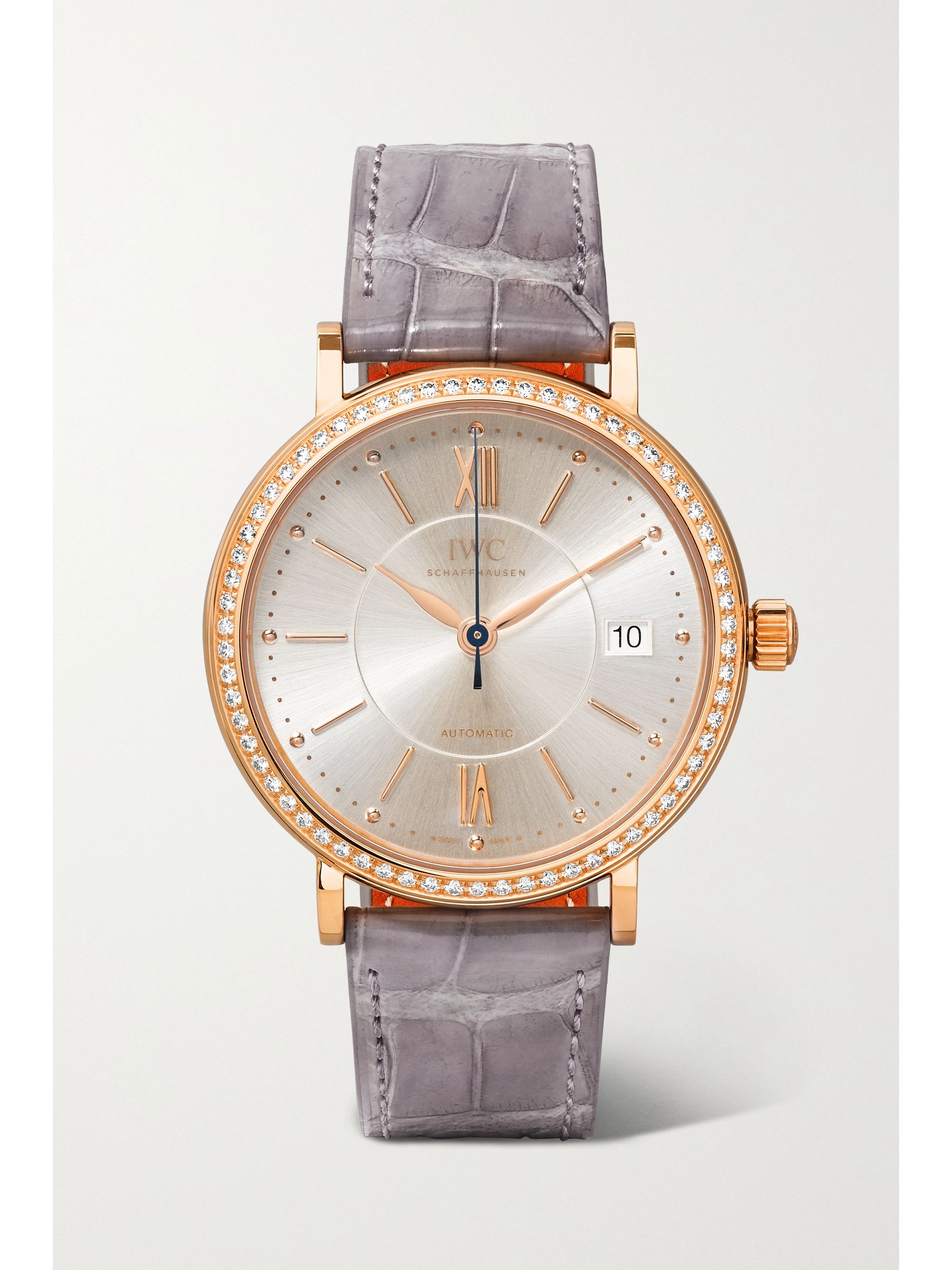 Rosegold Portofino Automatic 37 Mm Uhr Aus 18 Karat Rotgold Mit Diamanten Und Alligatorlederarmband Net A Porter Iwc Schaffhausen Net A Porter