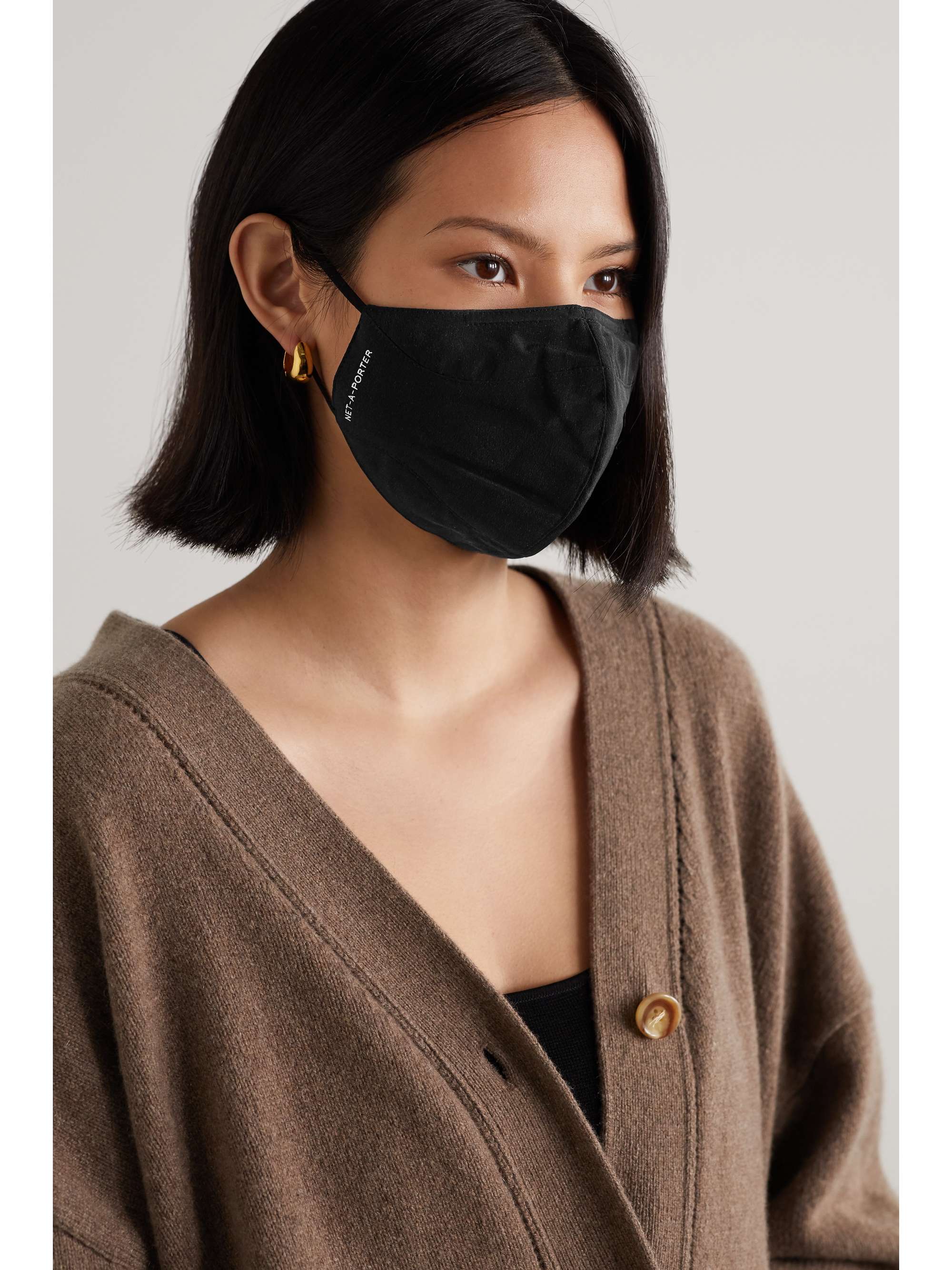 NET-A-PORTER Printed recycled silk-crepe face mask