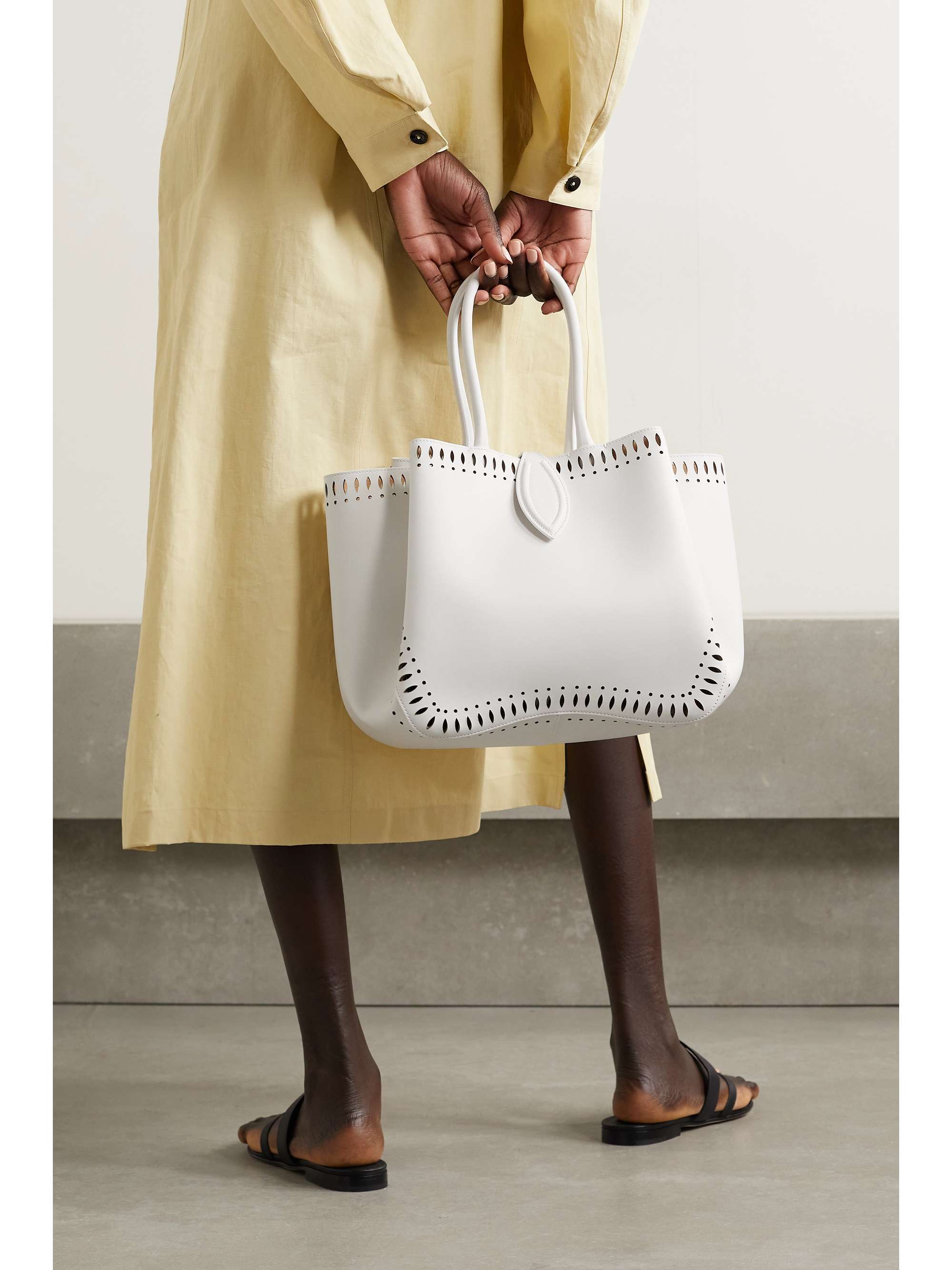 ALAÏA Angèle 25 laser-cut leather tote