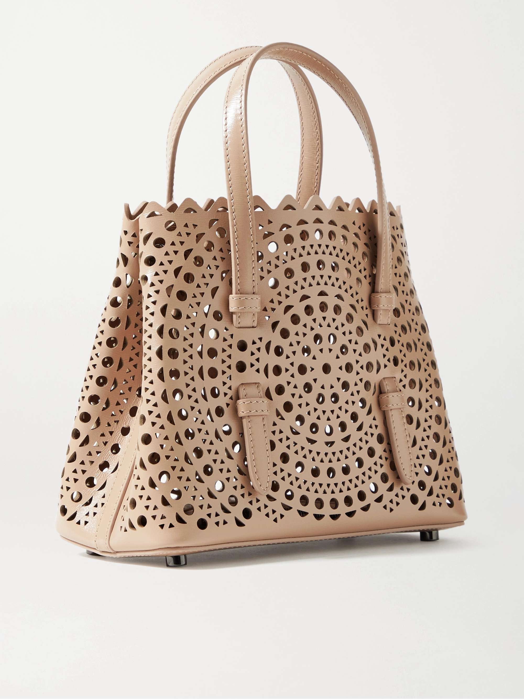 ALAÏA Mina mini Tote aus lasergeschnittenem Leder