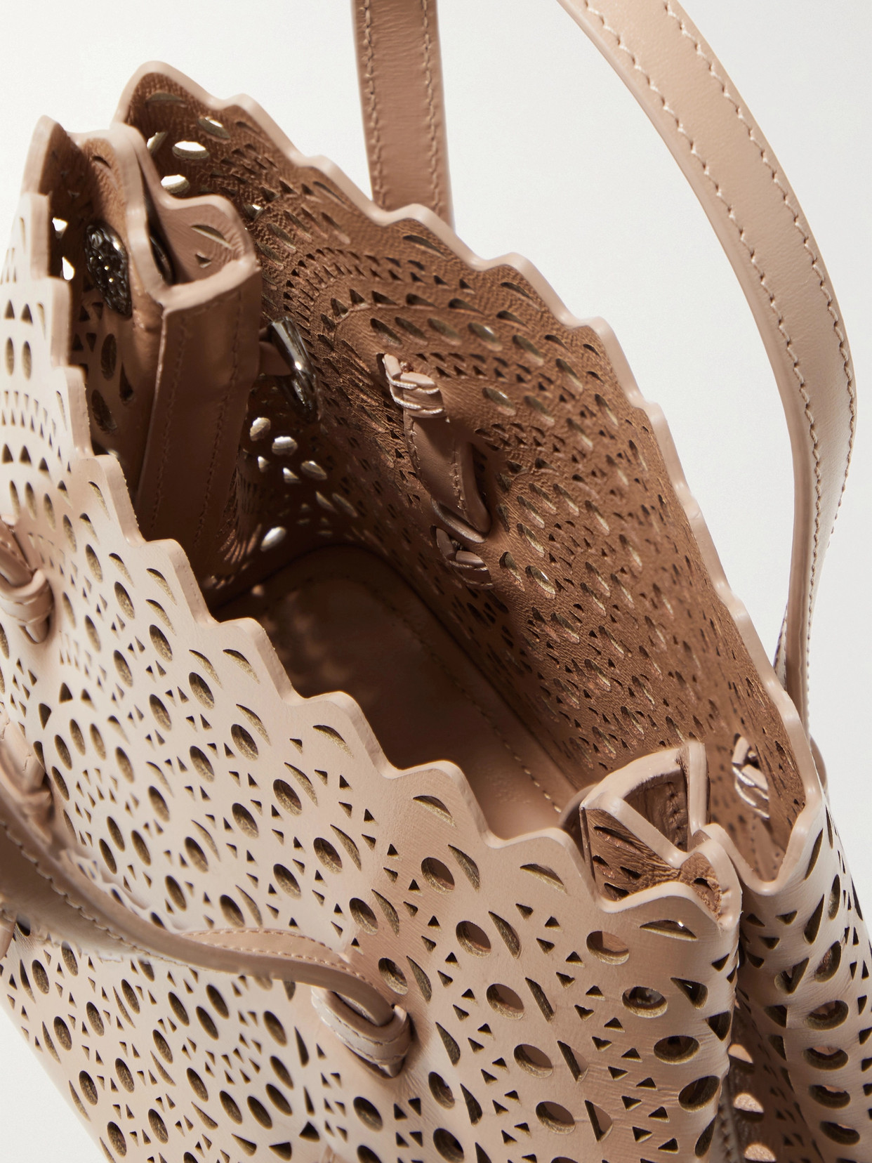 Shop Alaïa Mina 20 Leather Tote In Pink