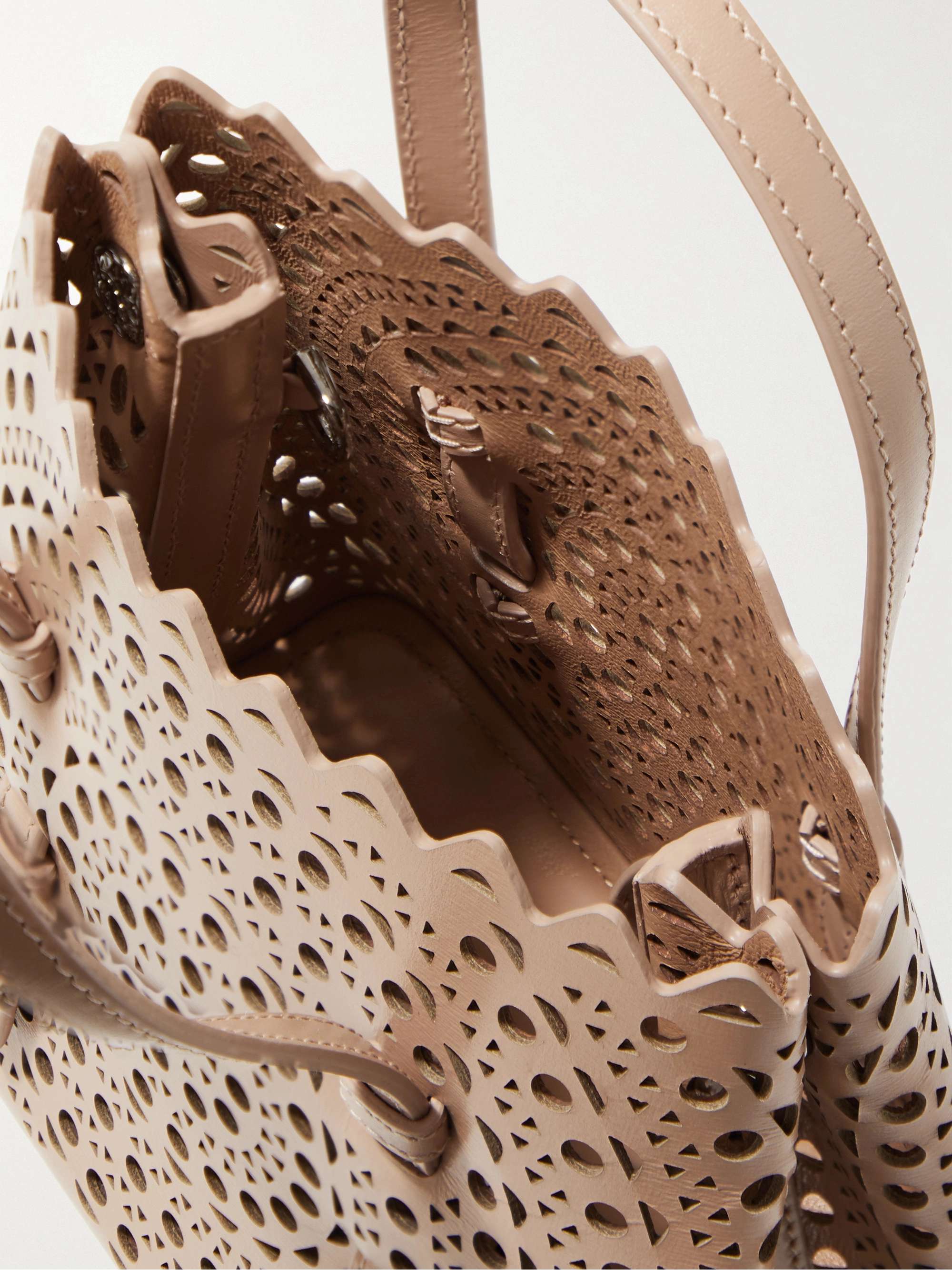 ALAÏA Mina mini Tote aus lasergeschnittenem Leder