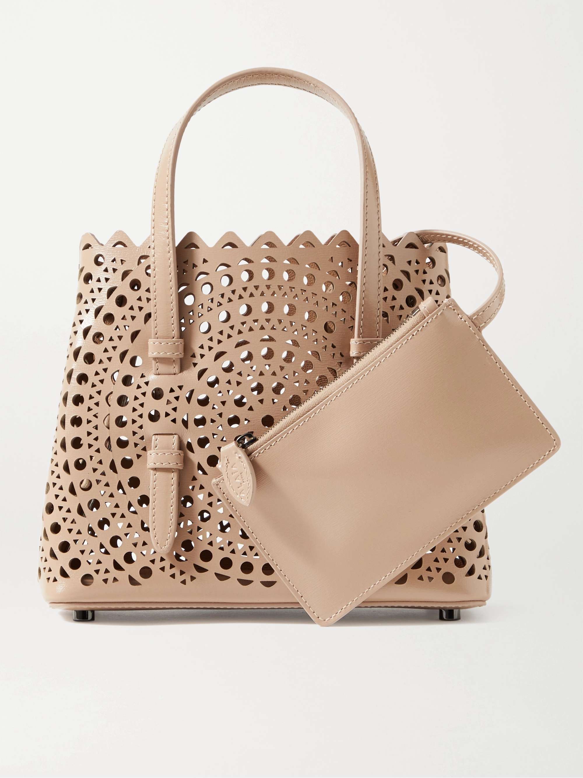 ALAÏA Mina mini Tote aus lasergeschnittenem Leder