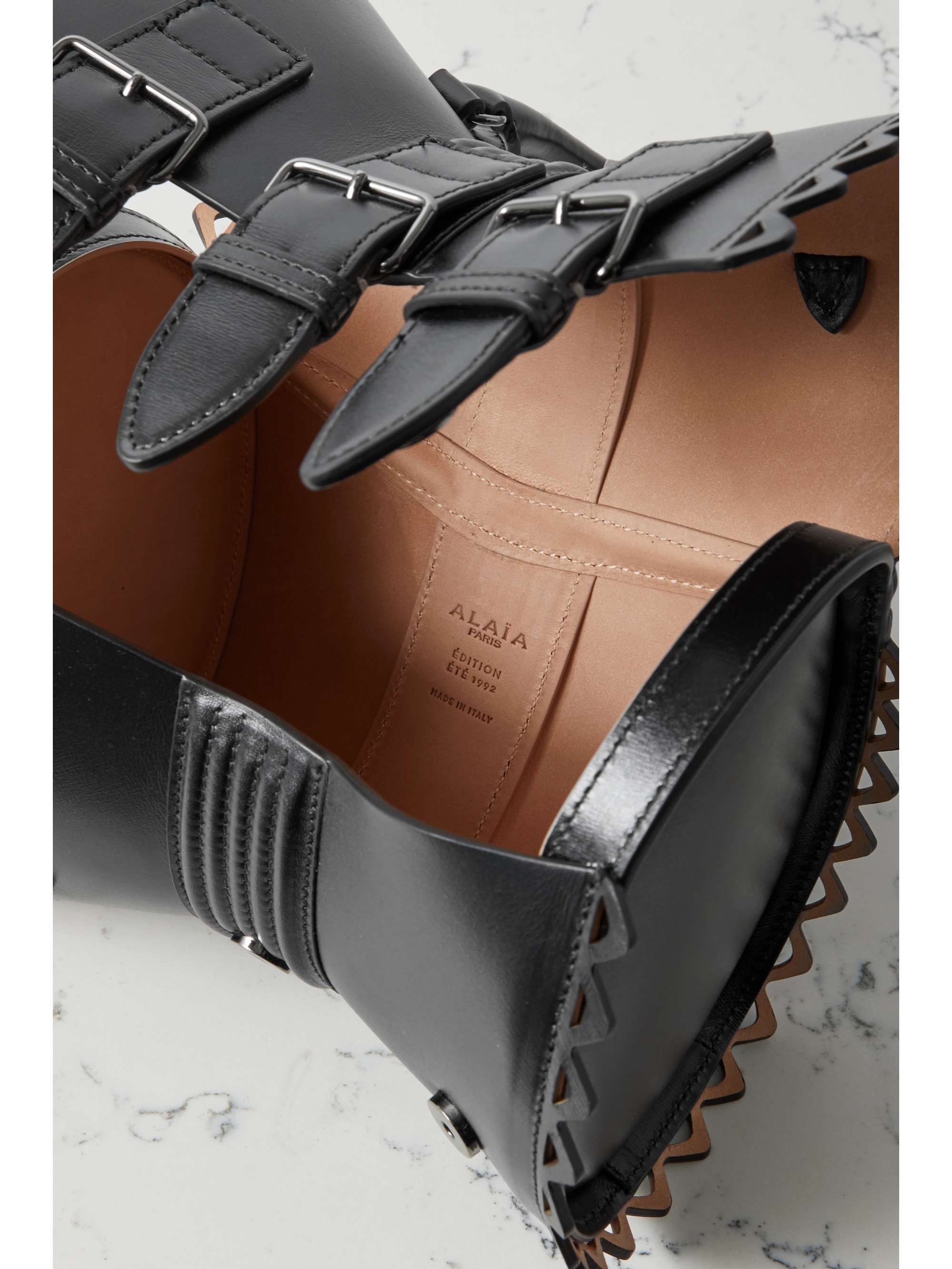 ALAÏA Editions Corset 18 buckled laser-cut leather tote