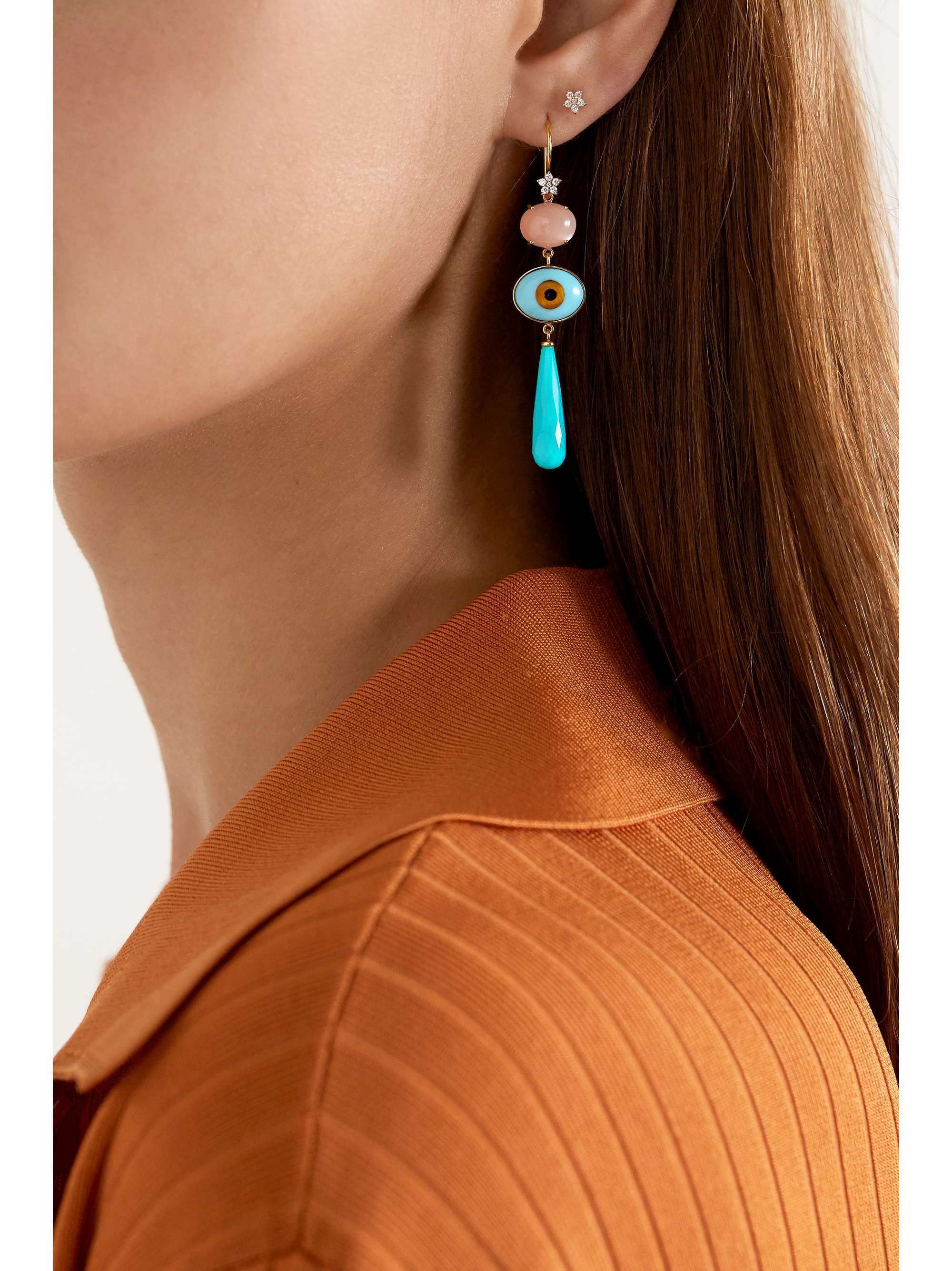 OLE LYNGGAARD COPENHAGEN 18-karat gold multi-stone earring