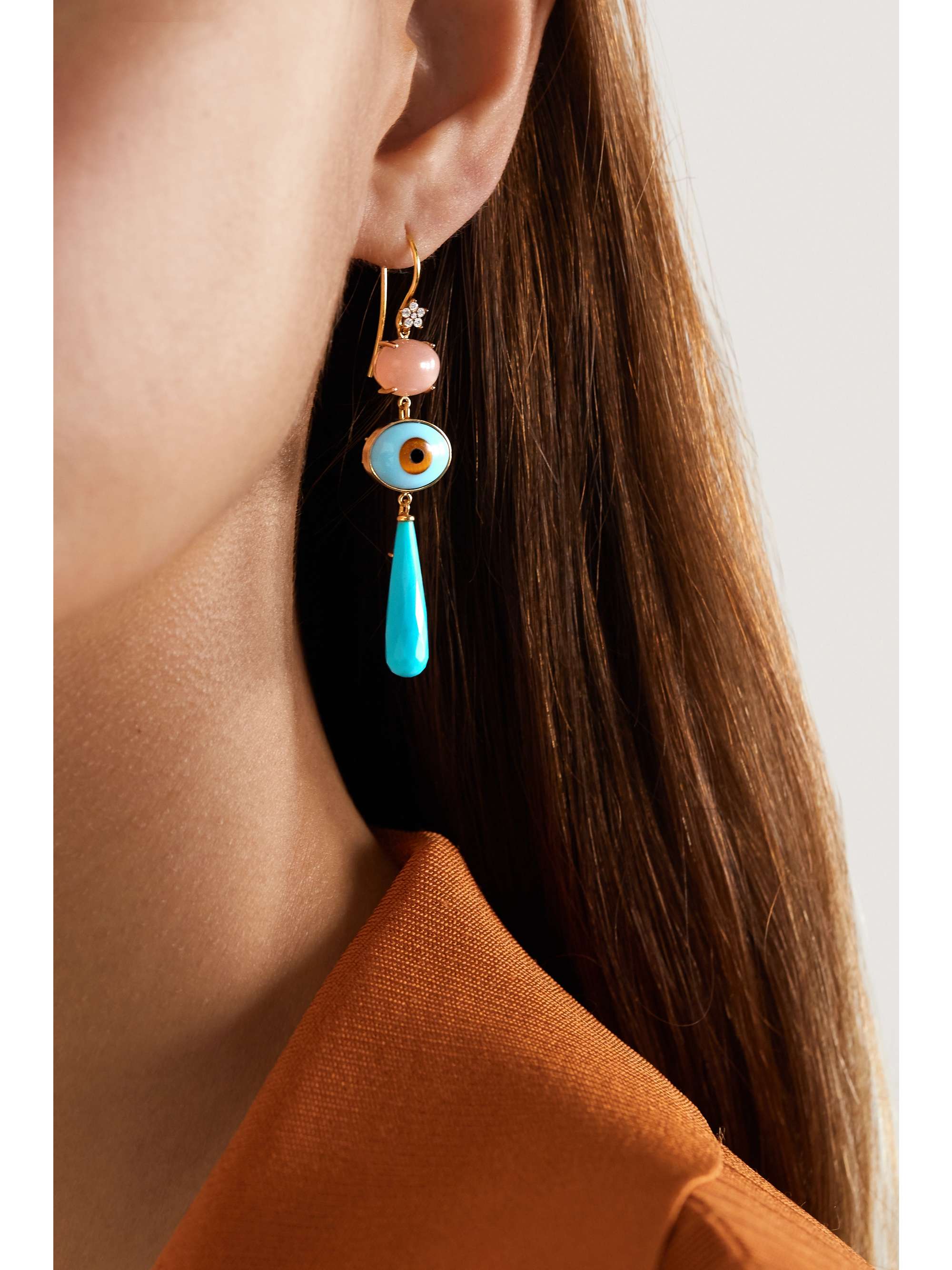 OLE LYNGGAARD COPENHAGEN 18-karat gold multi-stone earring