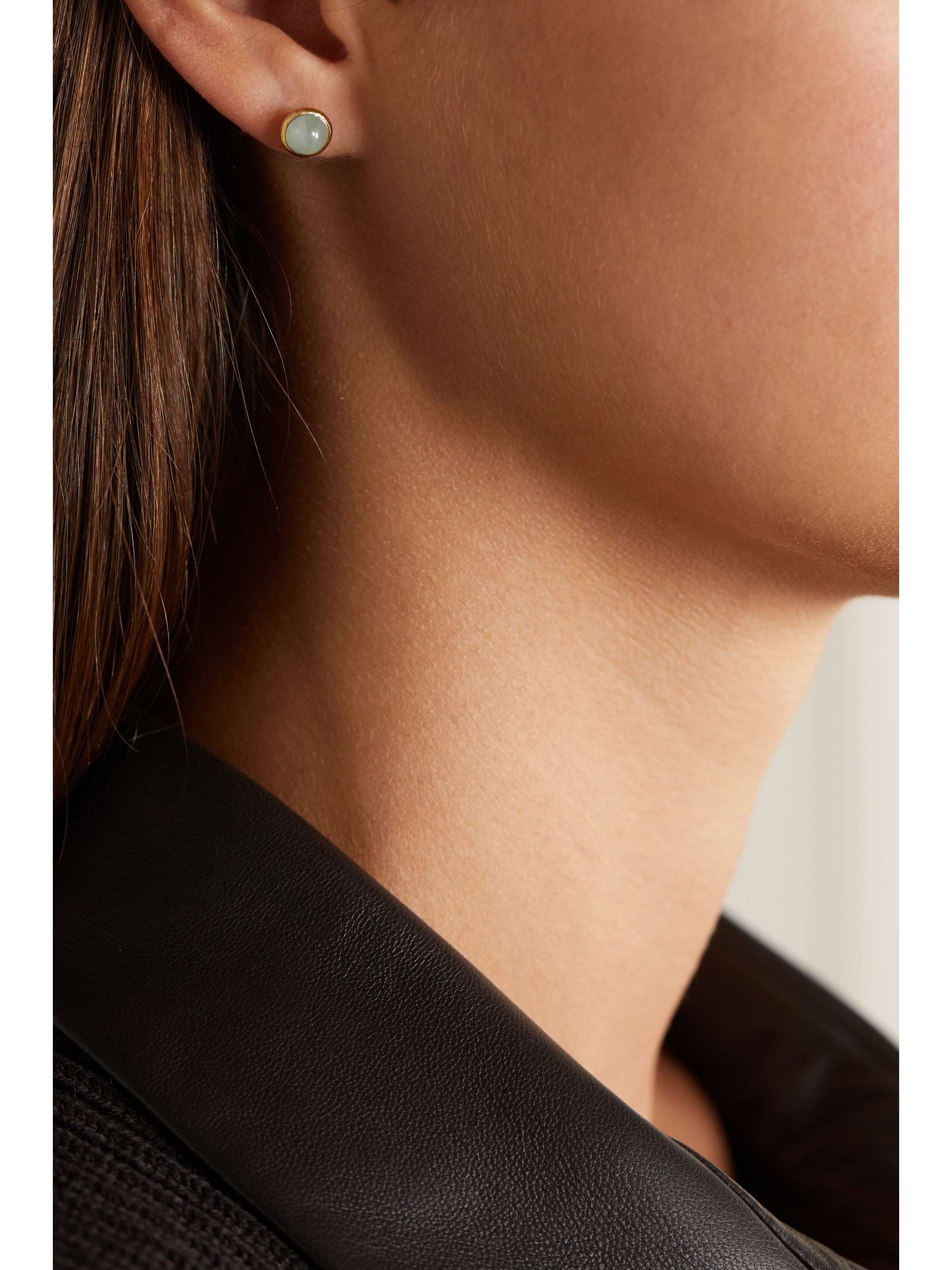 OLE LYNGGAARD COPENHAGEN Lotus 18-karat gold opal earrings