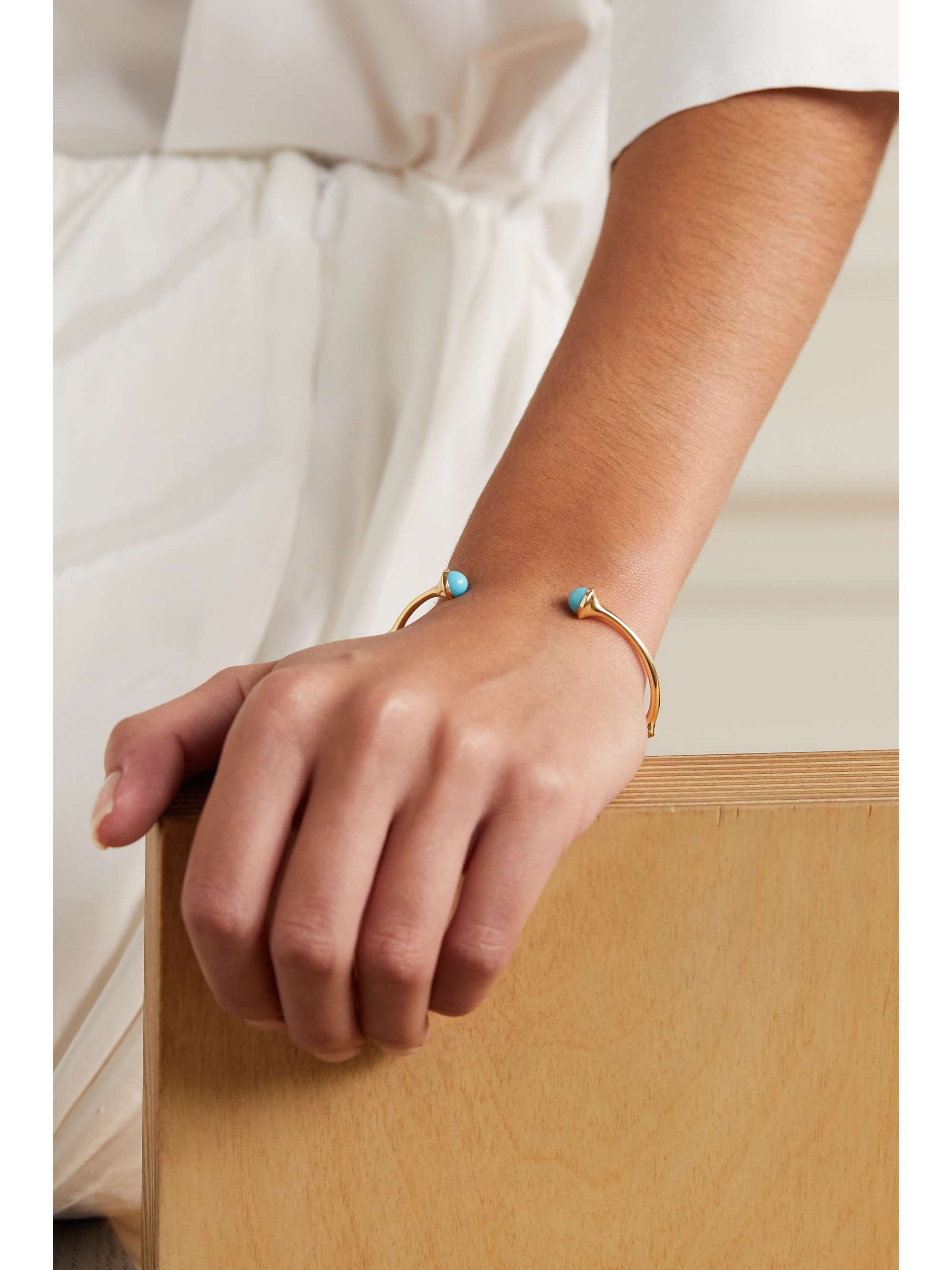 OLE LYNGGAARD COPENHAGEN Nature 18-karat gold turquoise cuff