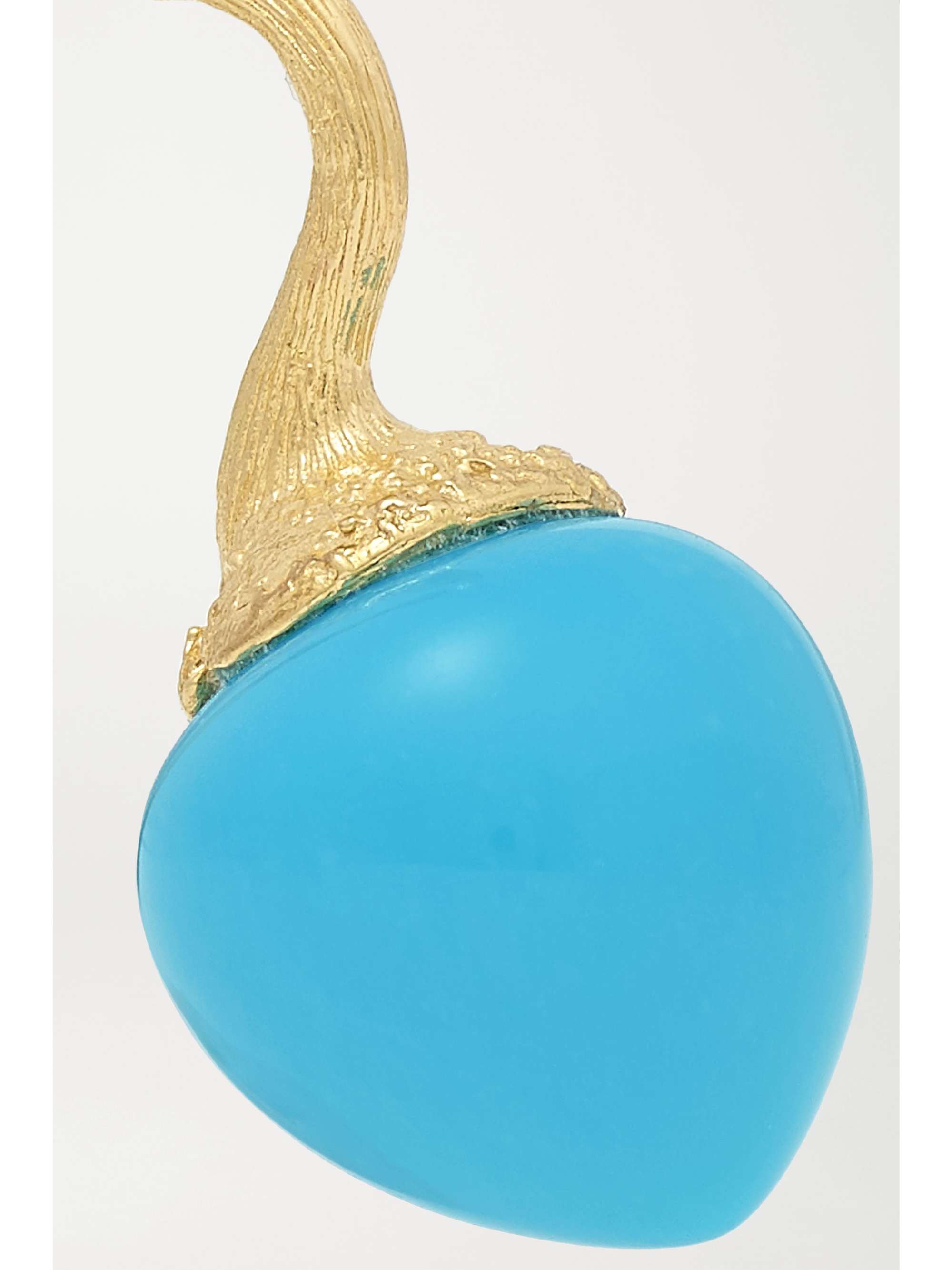 OLE LYNGGAARD COPENHAGEN Dew Drops 18-karat gold turquoise earrings