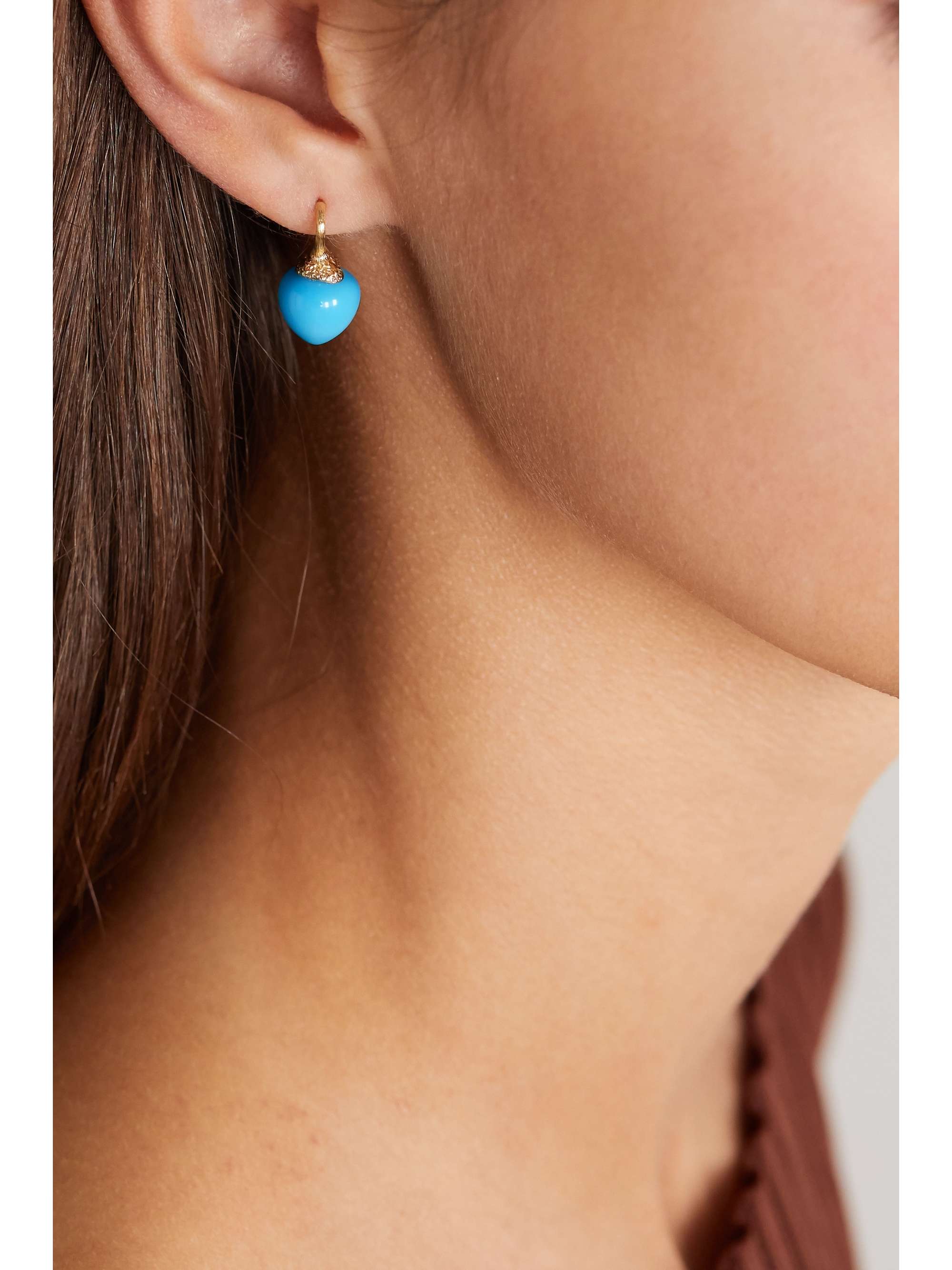 OLE LYNGGAARD COPENHAGEN Dew Drops 18-karat gold turquoise earrings
