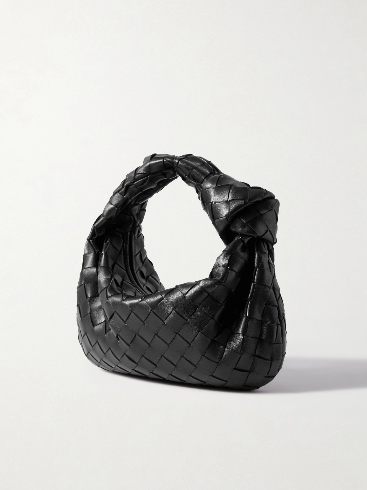 Jodie Mini Knotted Intrecciato Textured-Leather Tote