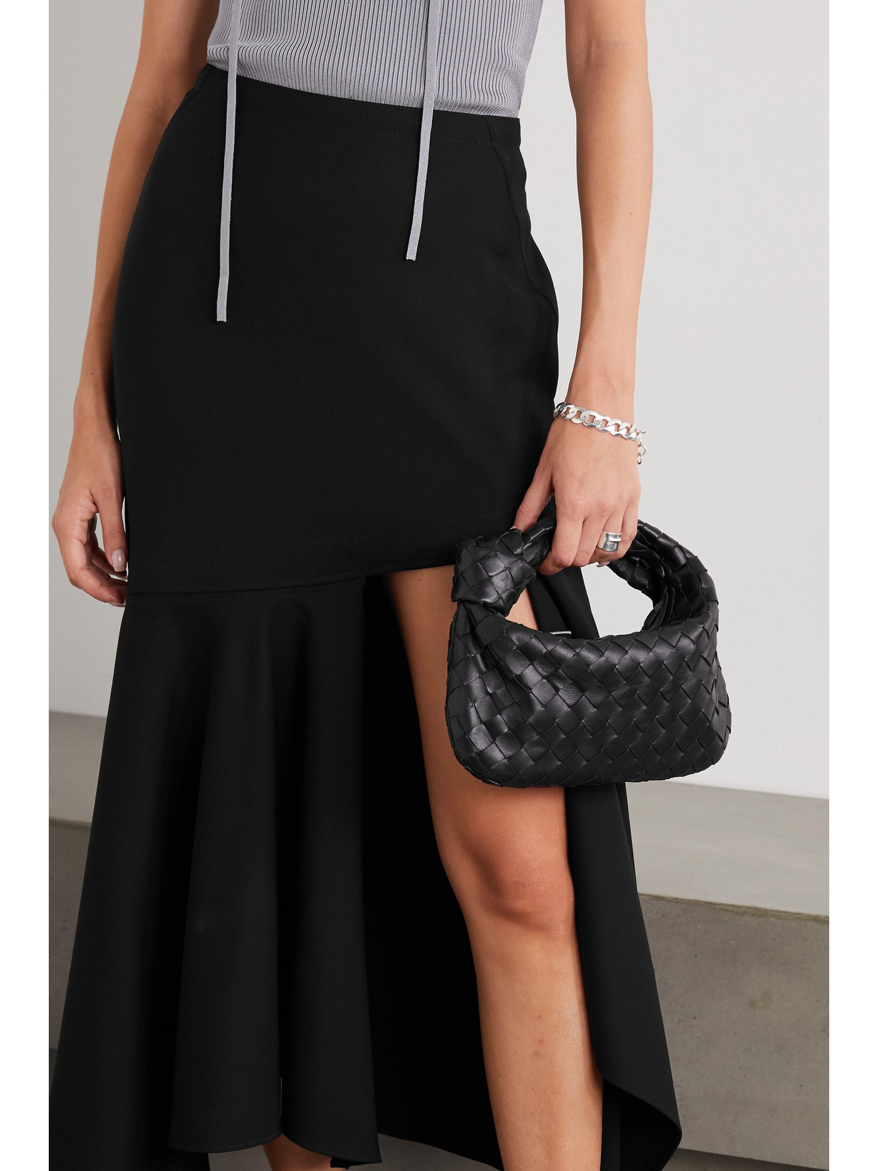 Jodie Mini Knotted Intrecciato Textured-Leather Tote