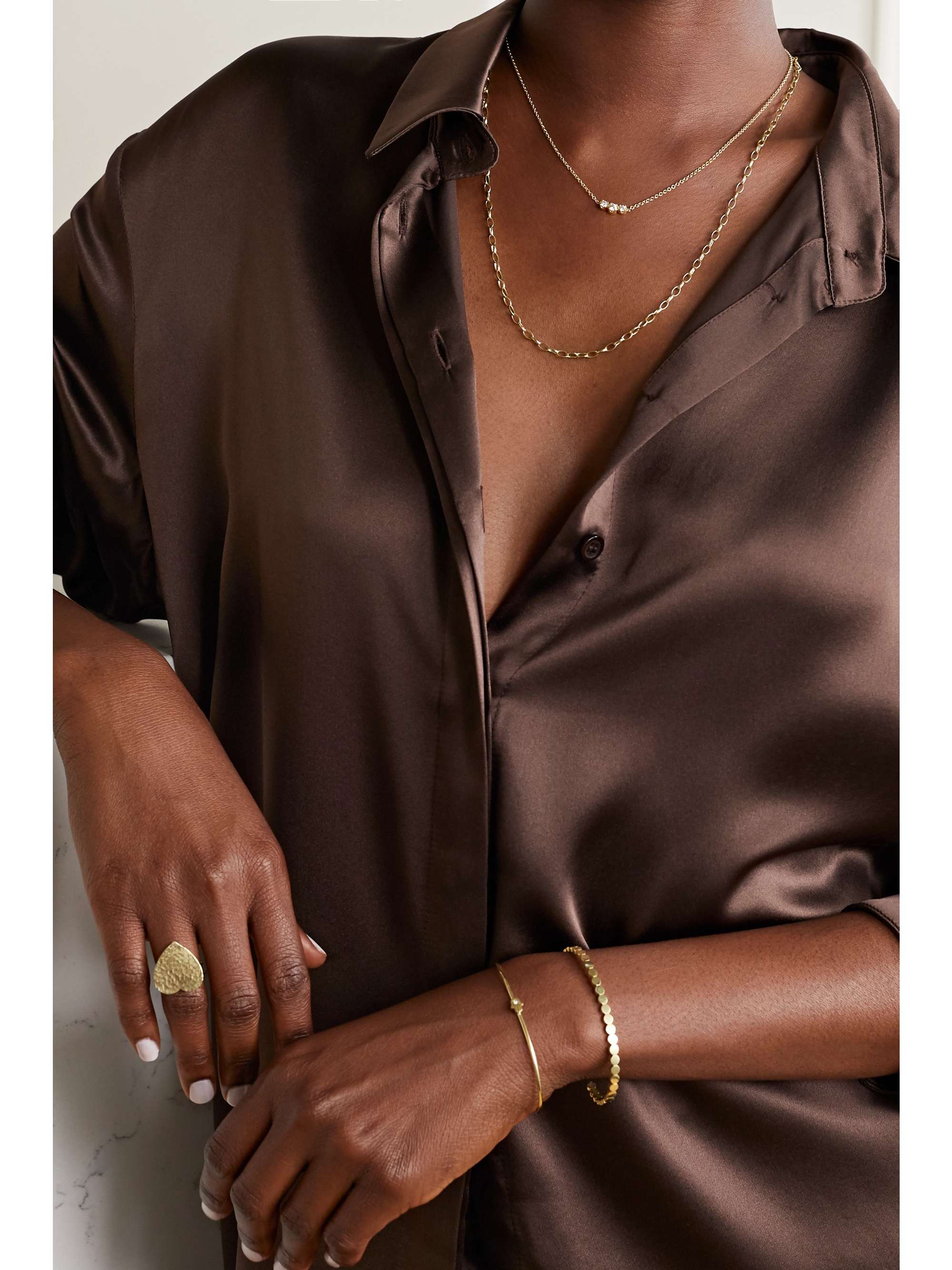 JENNIFER MEYER Illusion 18-karat gold diamond necklace