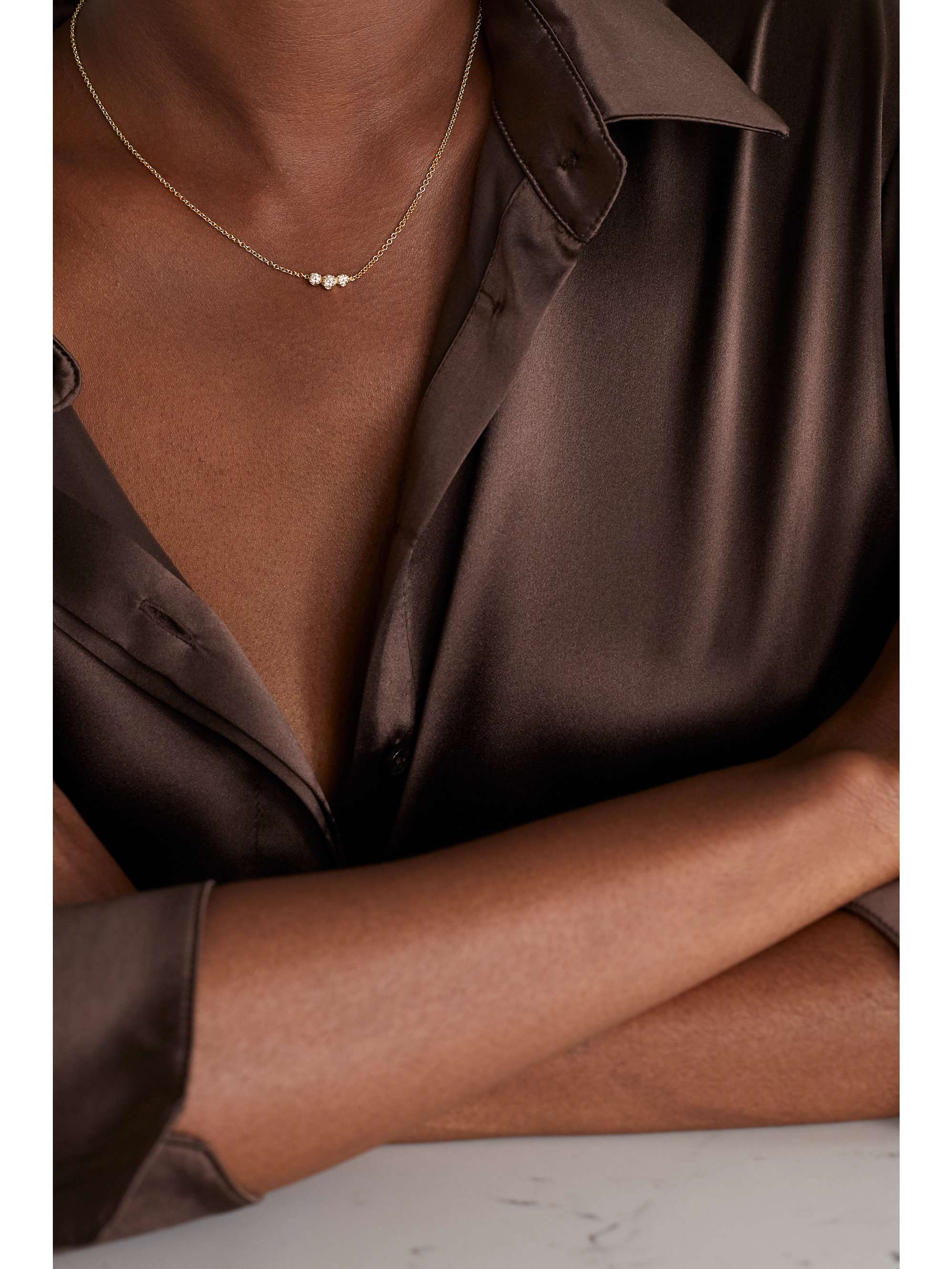 JENNIFER MEYER Illusion 18-karat gold diamond necklace