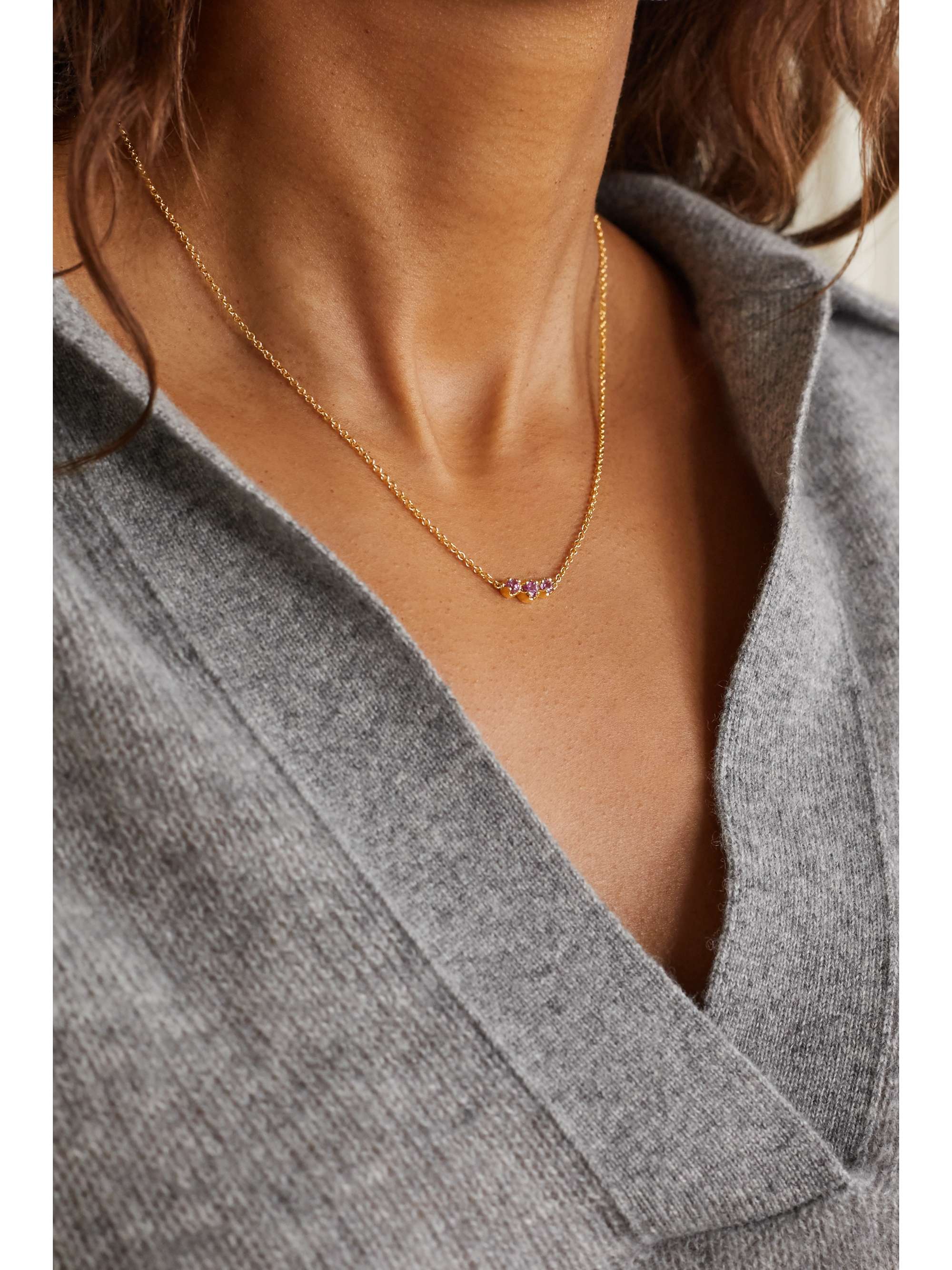 JENNIFER MEYER 18-karat gold sapphire necklace