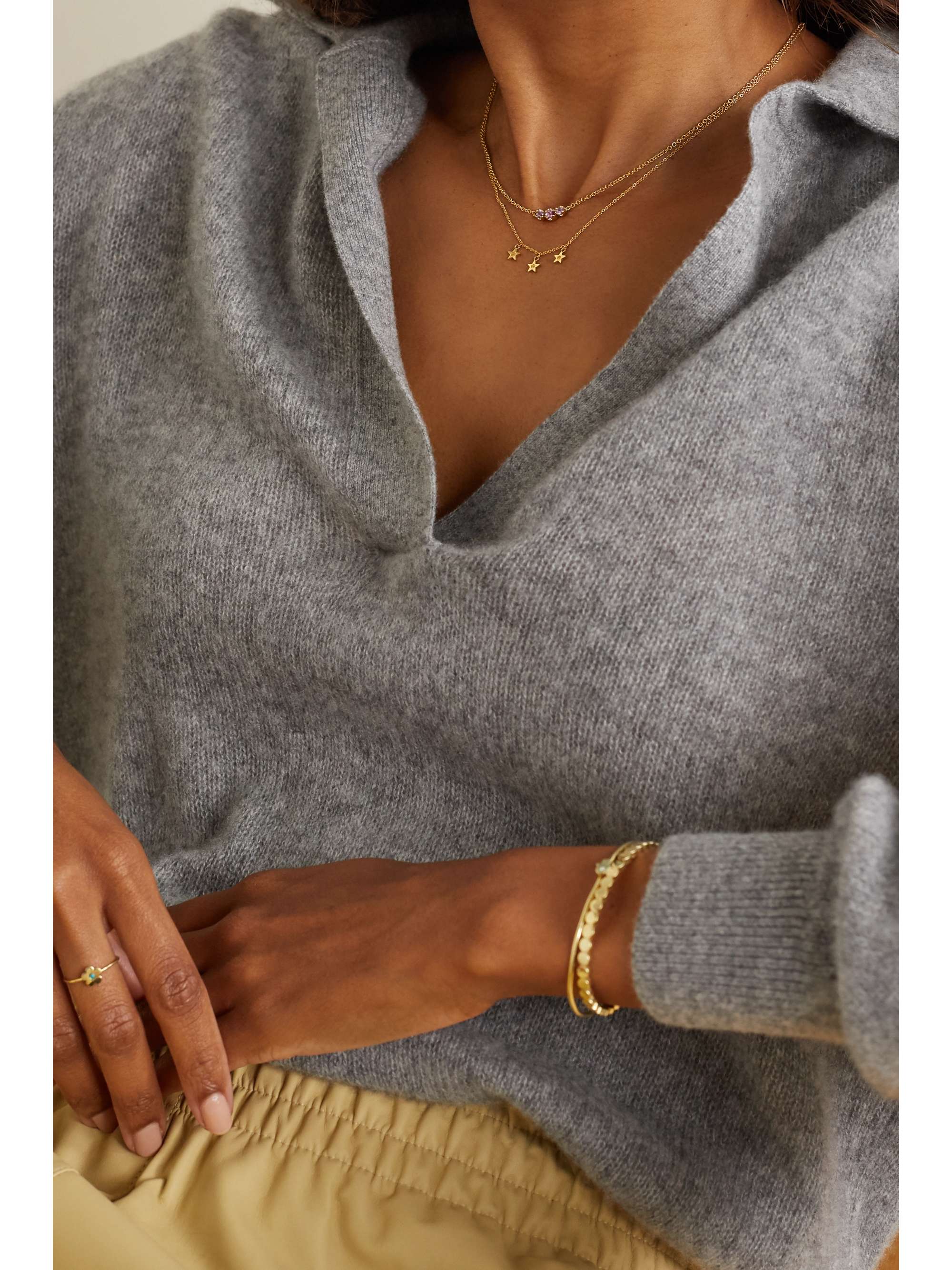 JENNIFER MEYER 18-karat gold sapphire necklace