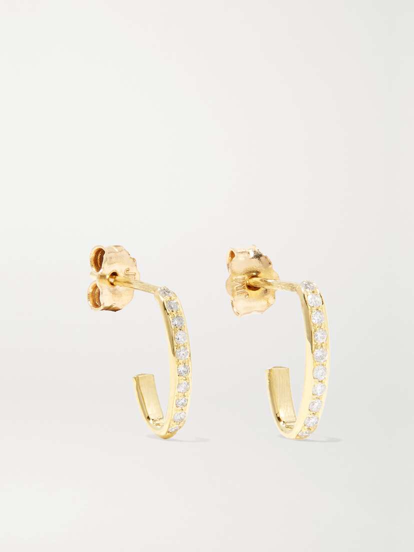 Jennifer Meyer Edith 18-karat Gold Diamond Hoop Earrings