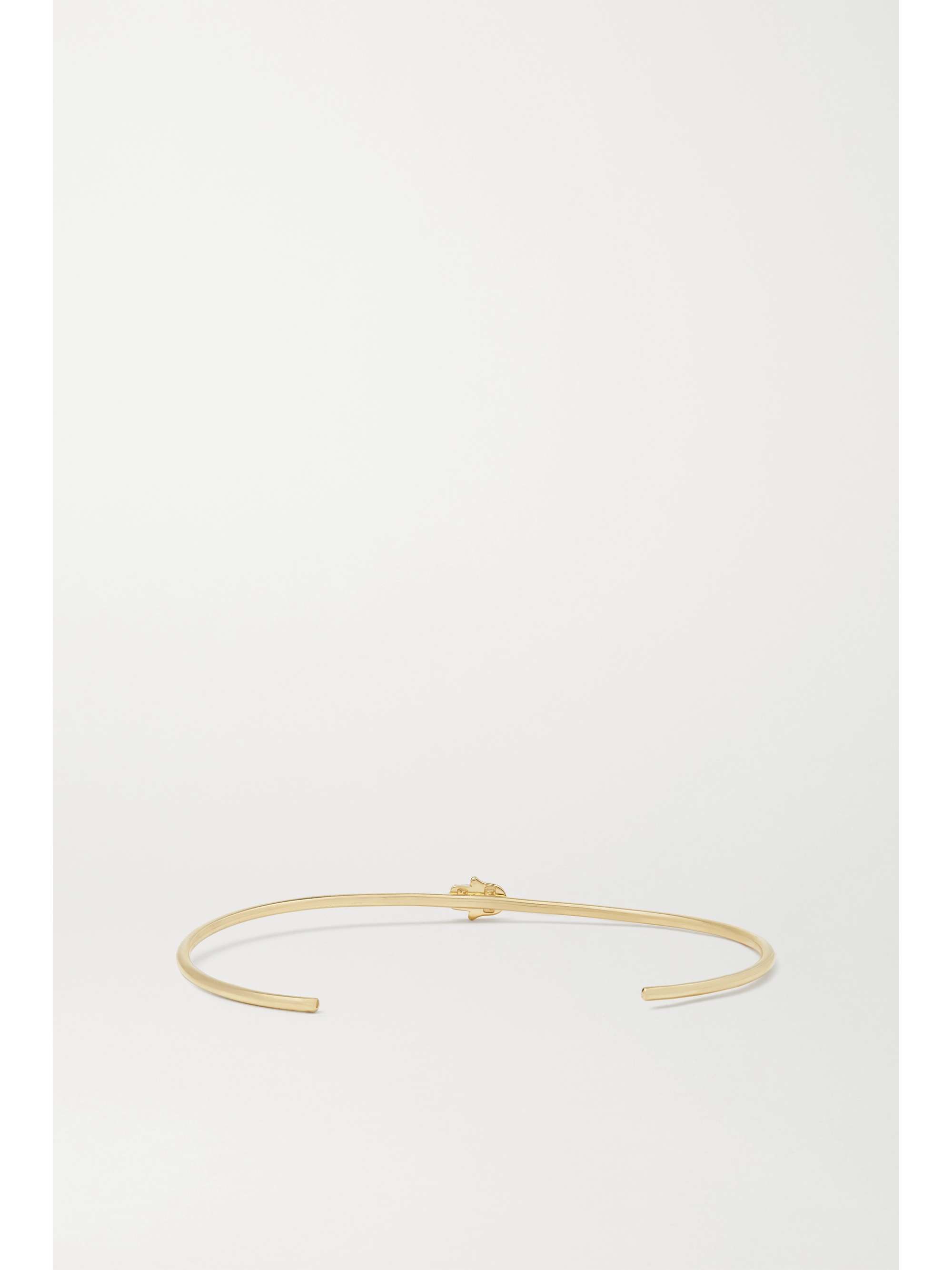JENNIFER MEYER Extra Small Heart Armspange aus 18 Karat Gold mit Lapislazuli und Diamanten