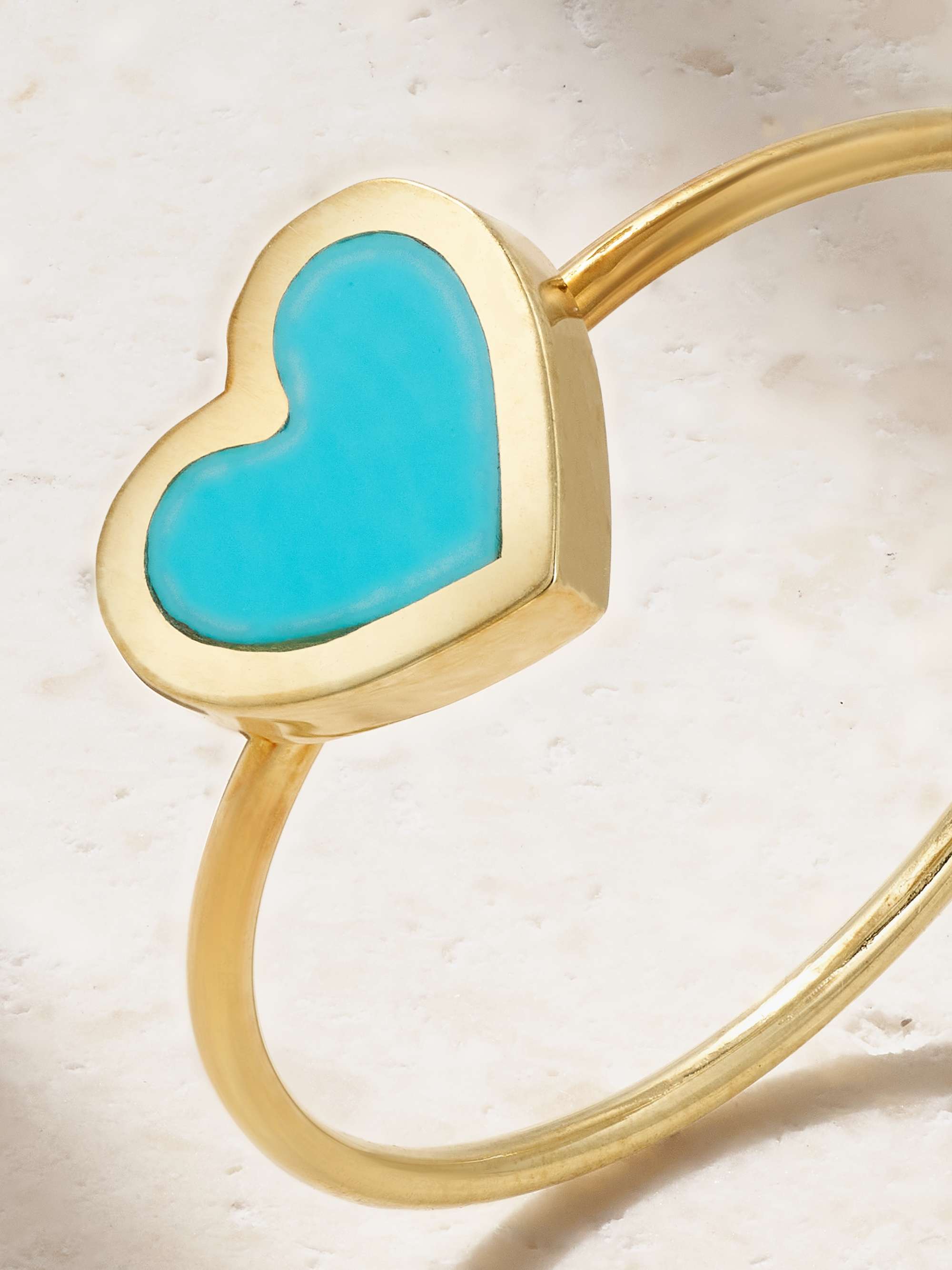 JENNIFER MEYER Extra Small Heart 18-karat gold, lapis lazuli and diamond ring