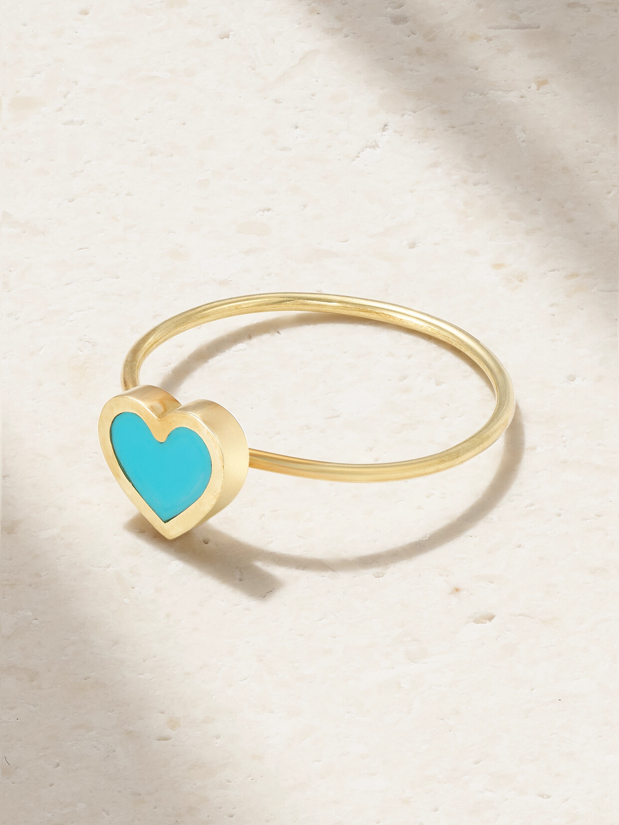 Jennifer Meyer Heart 18-karat Gold Turquoise Ring