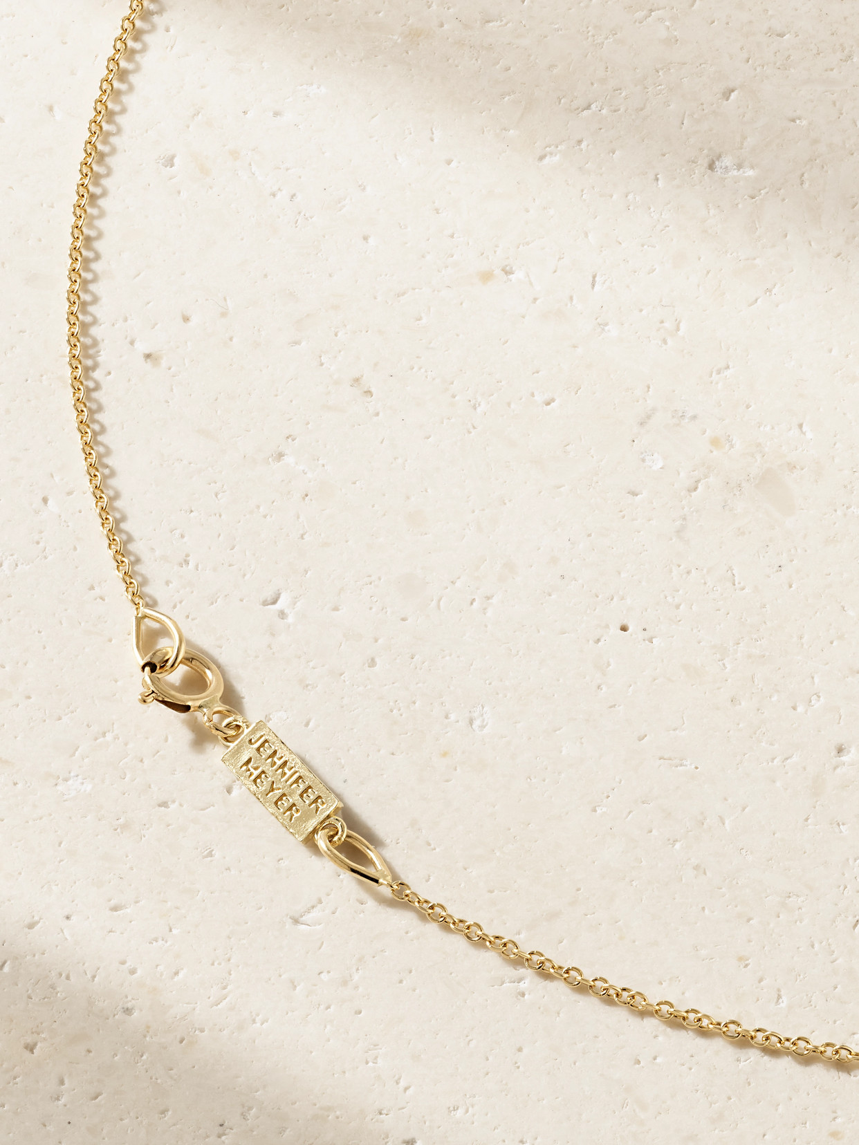 Jennifer Meyer Mini Heart 18-karat Gold Lapis Lazuli Necklace In Gold