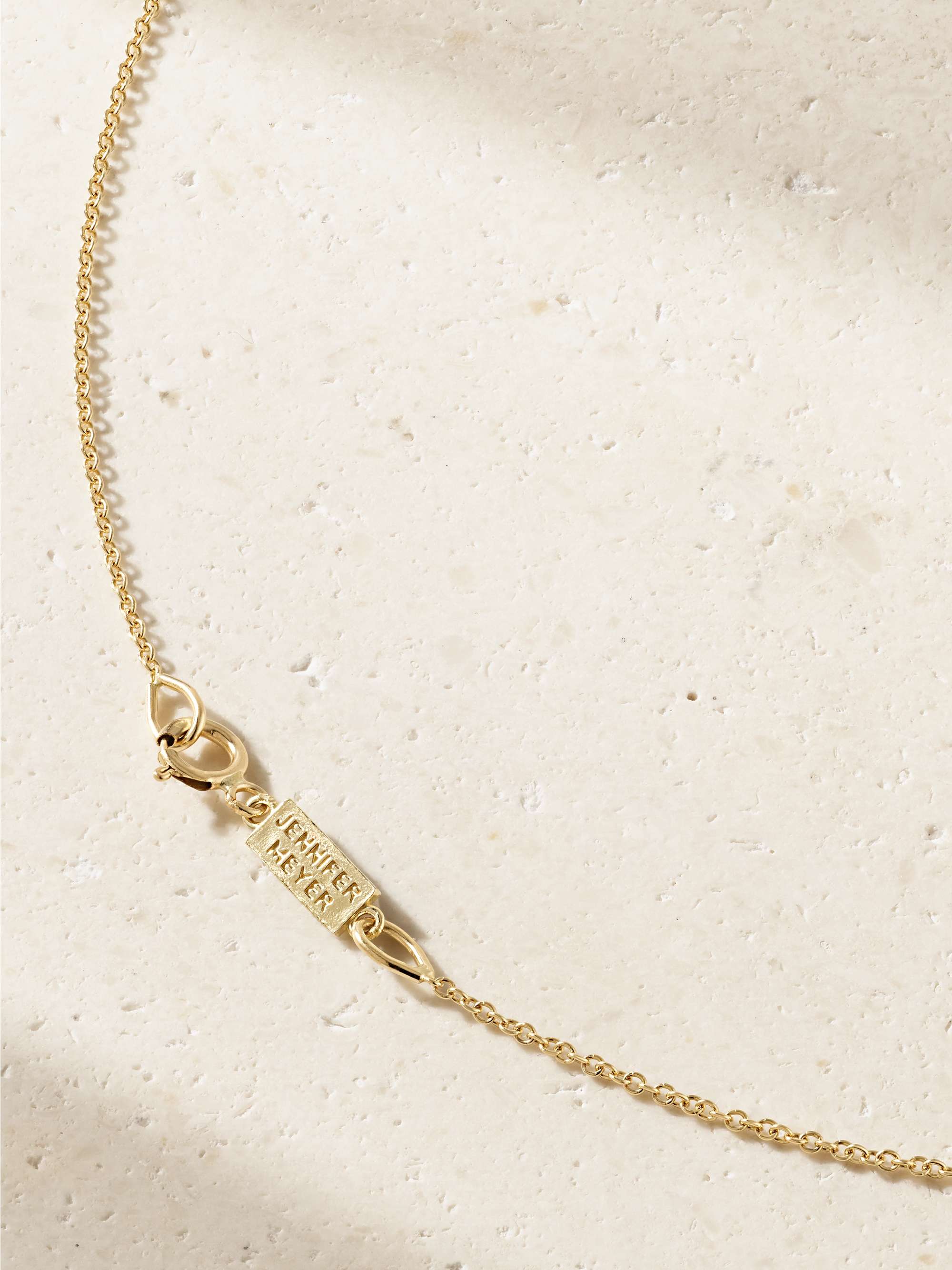 JENNIFER MEYER Mini Heart 18-karat gold lapis lazuli necklace