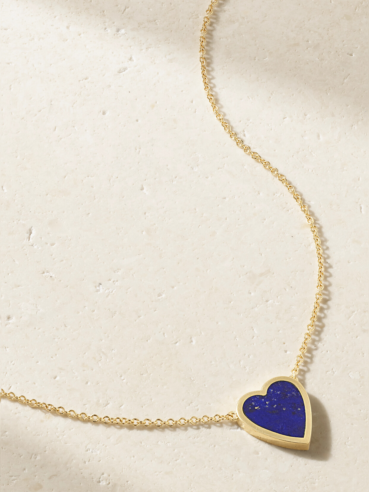 Jennifer Meyer Mini Heart 18-karat Gold Lapis Lazuli Necklace