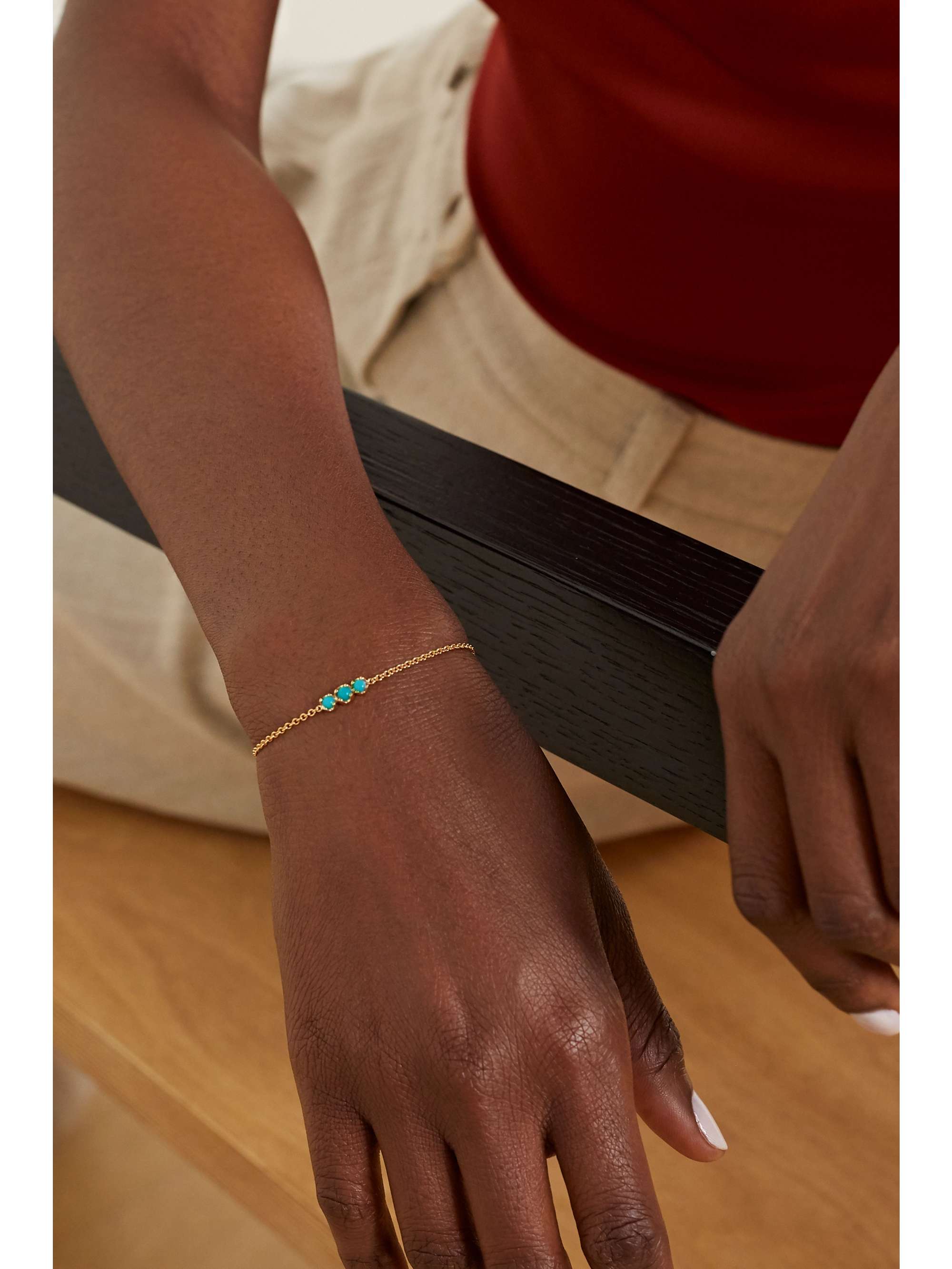 JENNIFER MEYER 18-karat gold turquoise bracelet