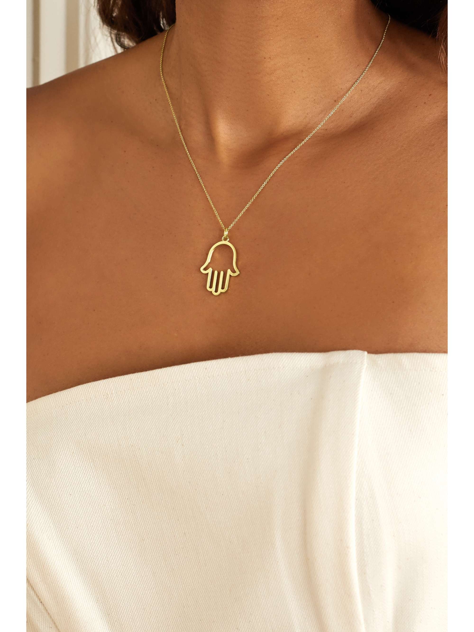 JENNIFER MEYER Hamsa large 18-karat gold necklace