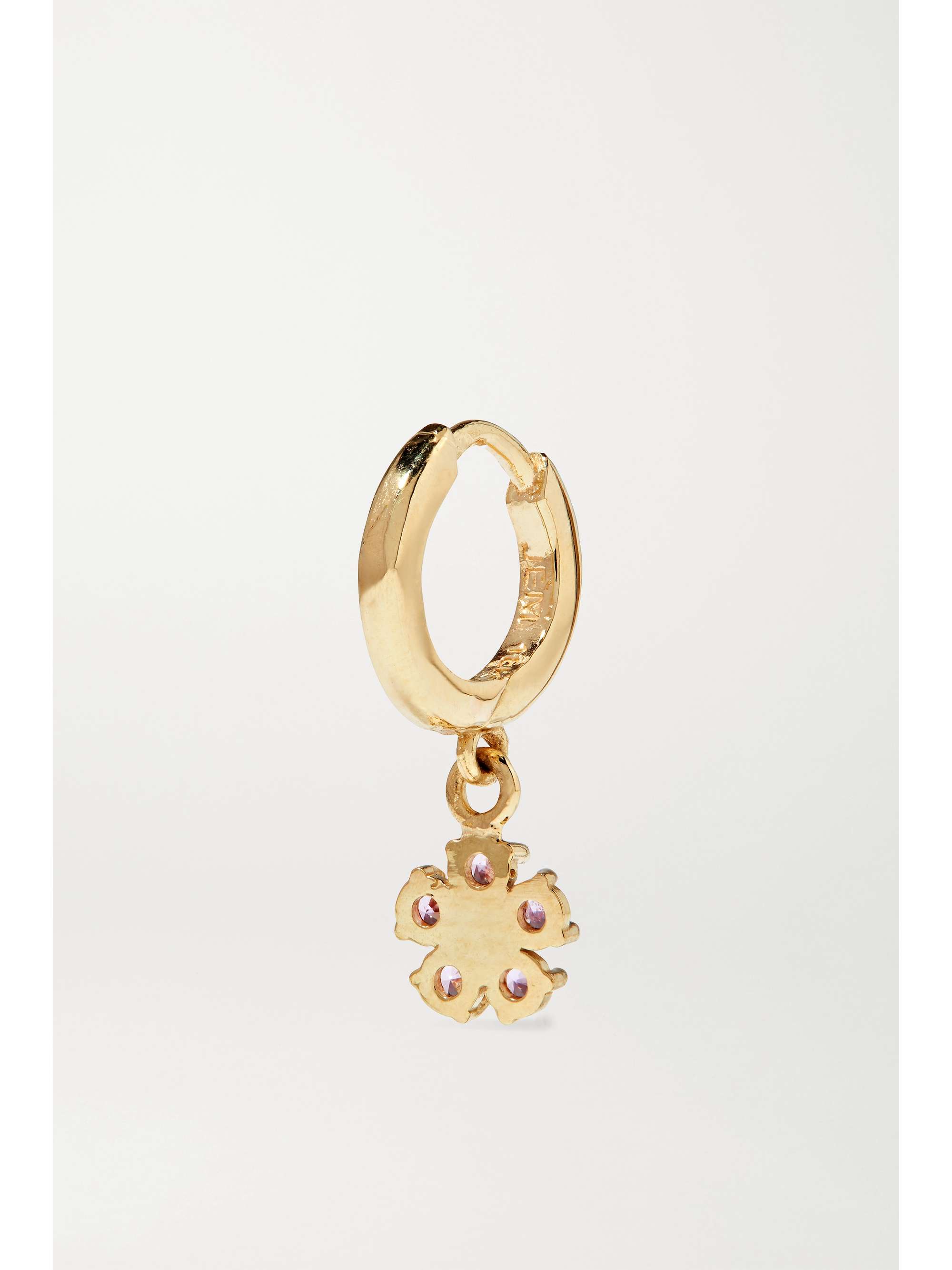 JENNIFER MEYER Mini Clover 18-karat gold diamond hoop earrings