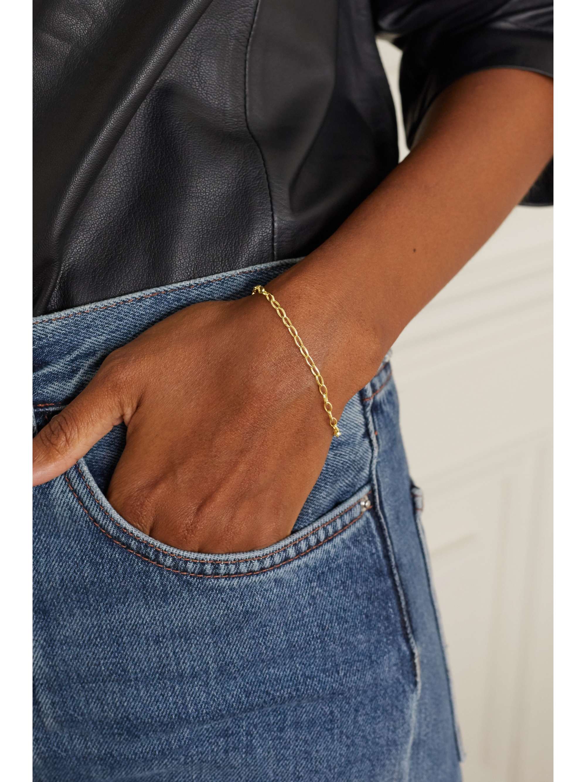 JENNIFER MEYER Small Edith 18-karat gold diamond bracelet