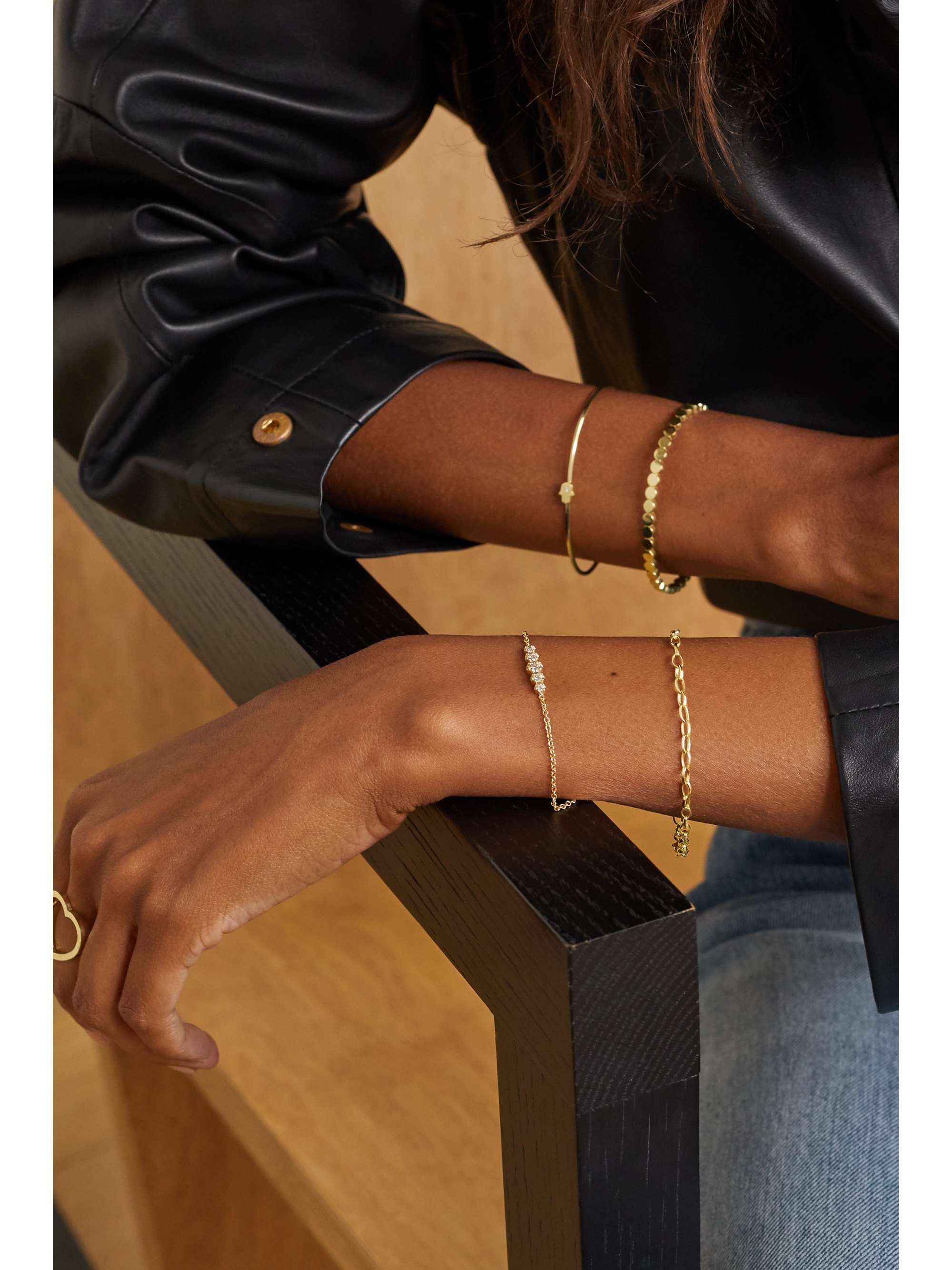 JENNIFER MEYER Small Edith 18-karat gold diamond bracelet