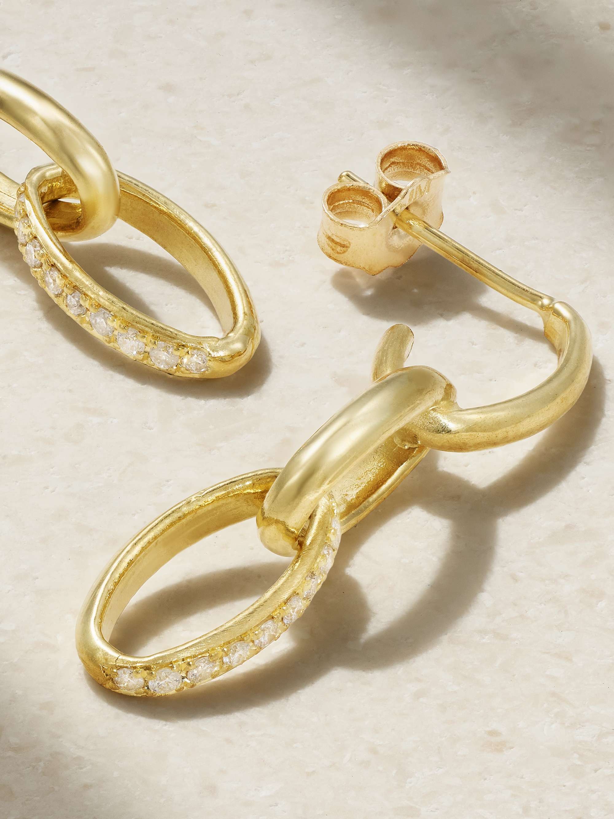 JENNIFER MEYER Edith 18-karat gold diamond earrings