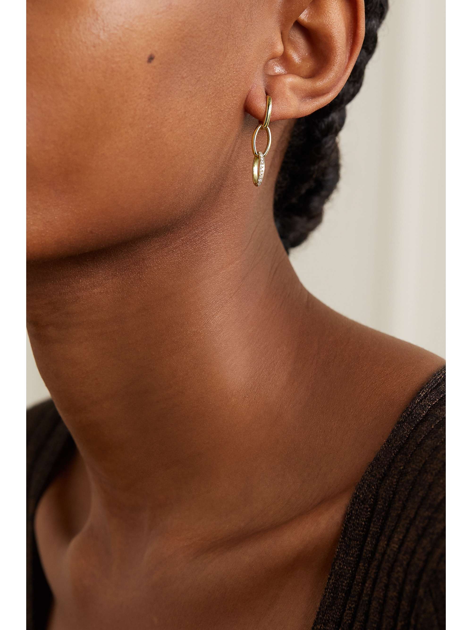 JENNIFER MEYER Edith 18-karat gold diamond earrings