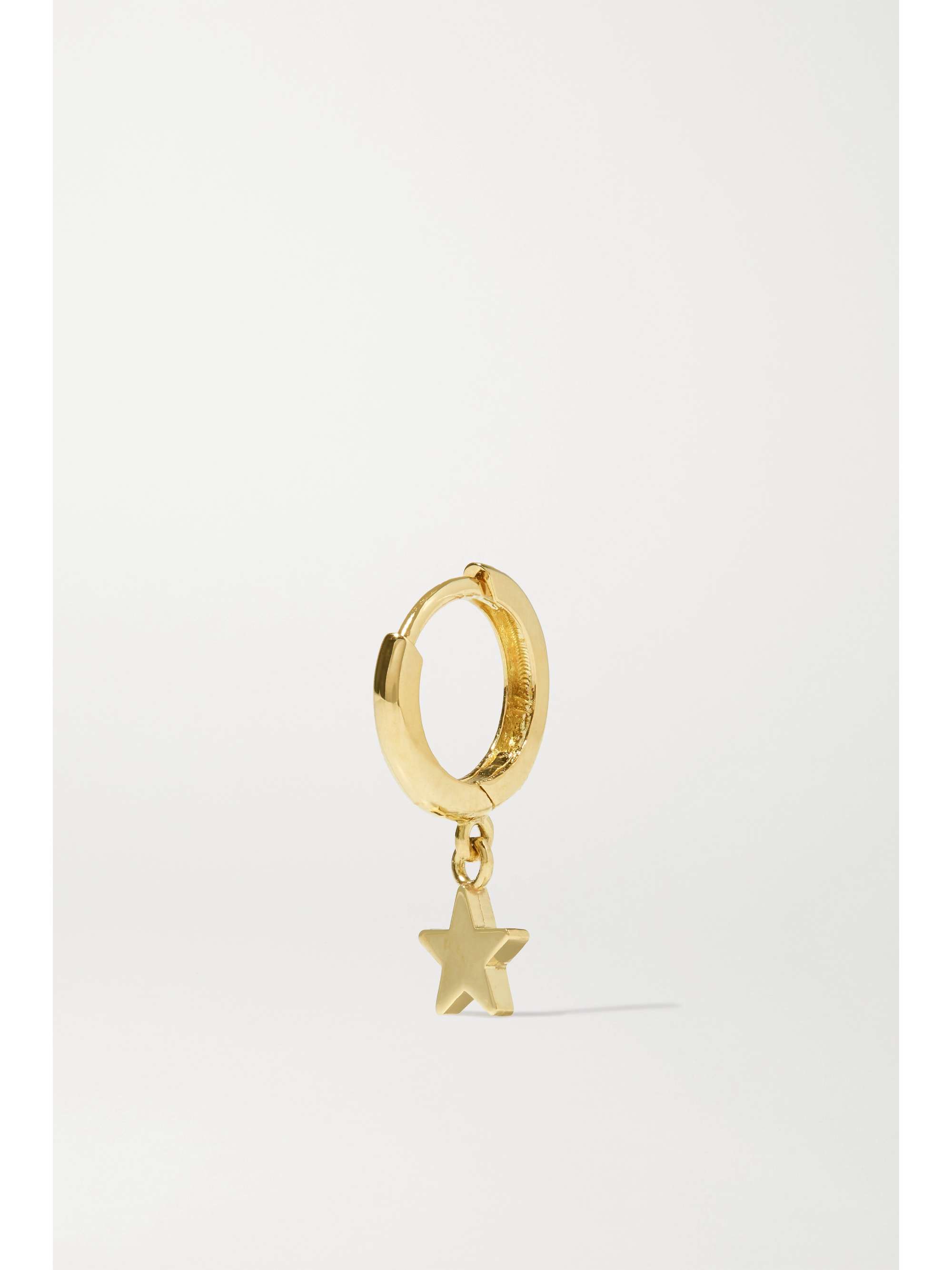 JENNIFER MEYER Mini Clover 18-karat gold diamond hoop earrings