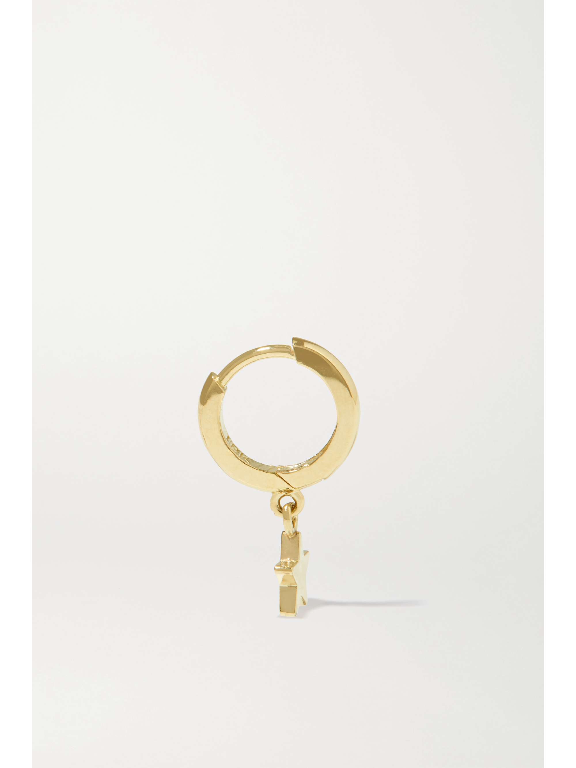 JENNIFER MEYER Mini Clover 18-karat gold diamond hoop earrings