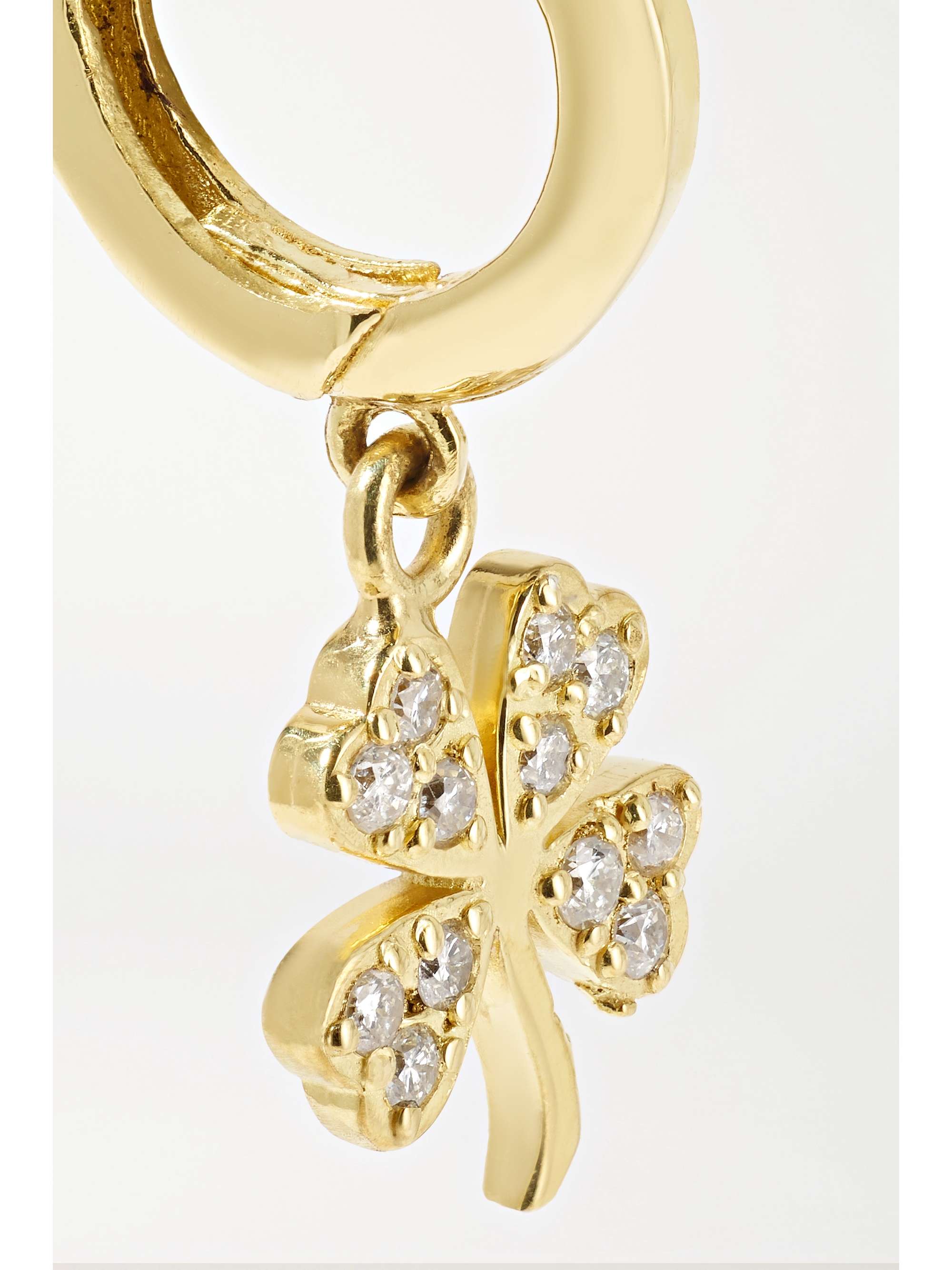 JENNIFER MEYER Mini Clover Creolen aus 18 Karat Gold mit Diamanten