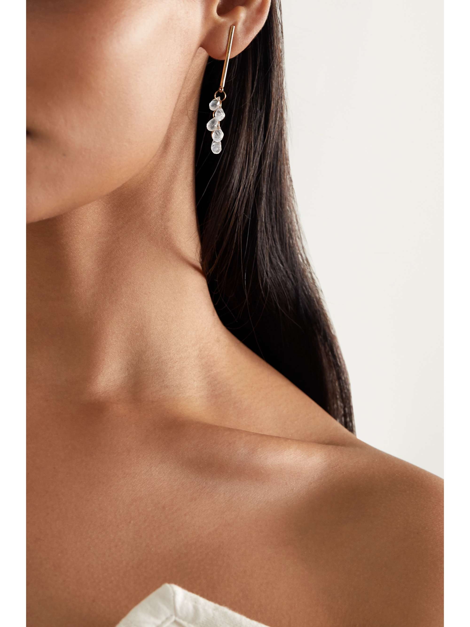 MELISSA JOY MANNING 14-karat gold moonstone earrings