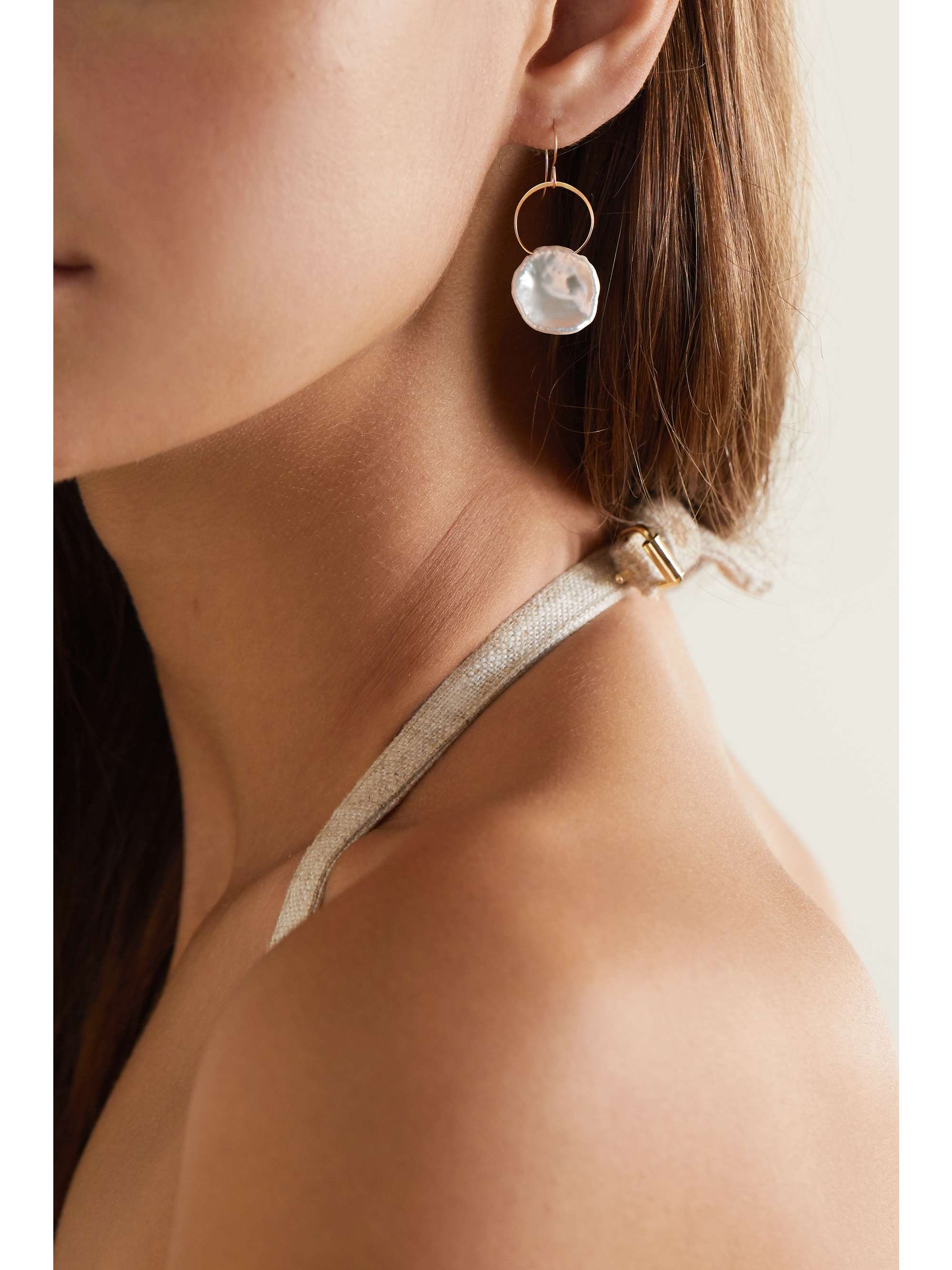 MELISSA JOY MANNING 14-karat gold pearl earrings
