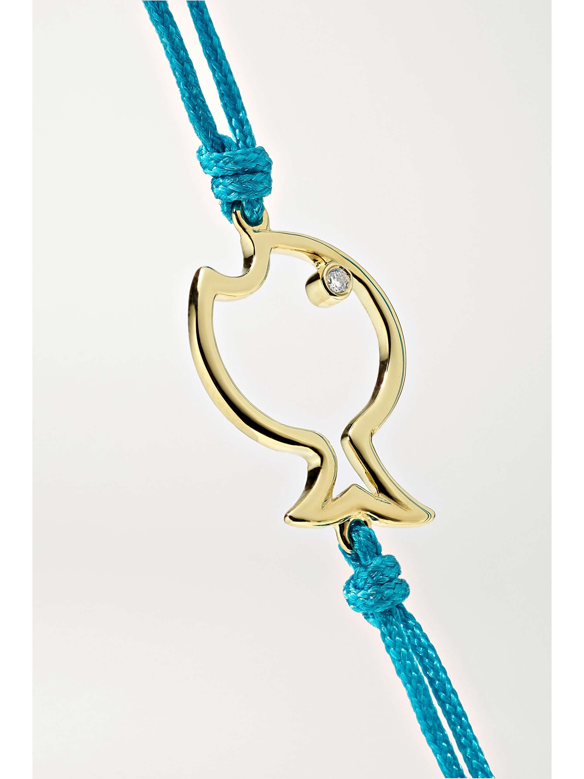 YVONNE LÉON 9-karat gold, cord, enamel and diamond bracelet