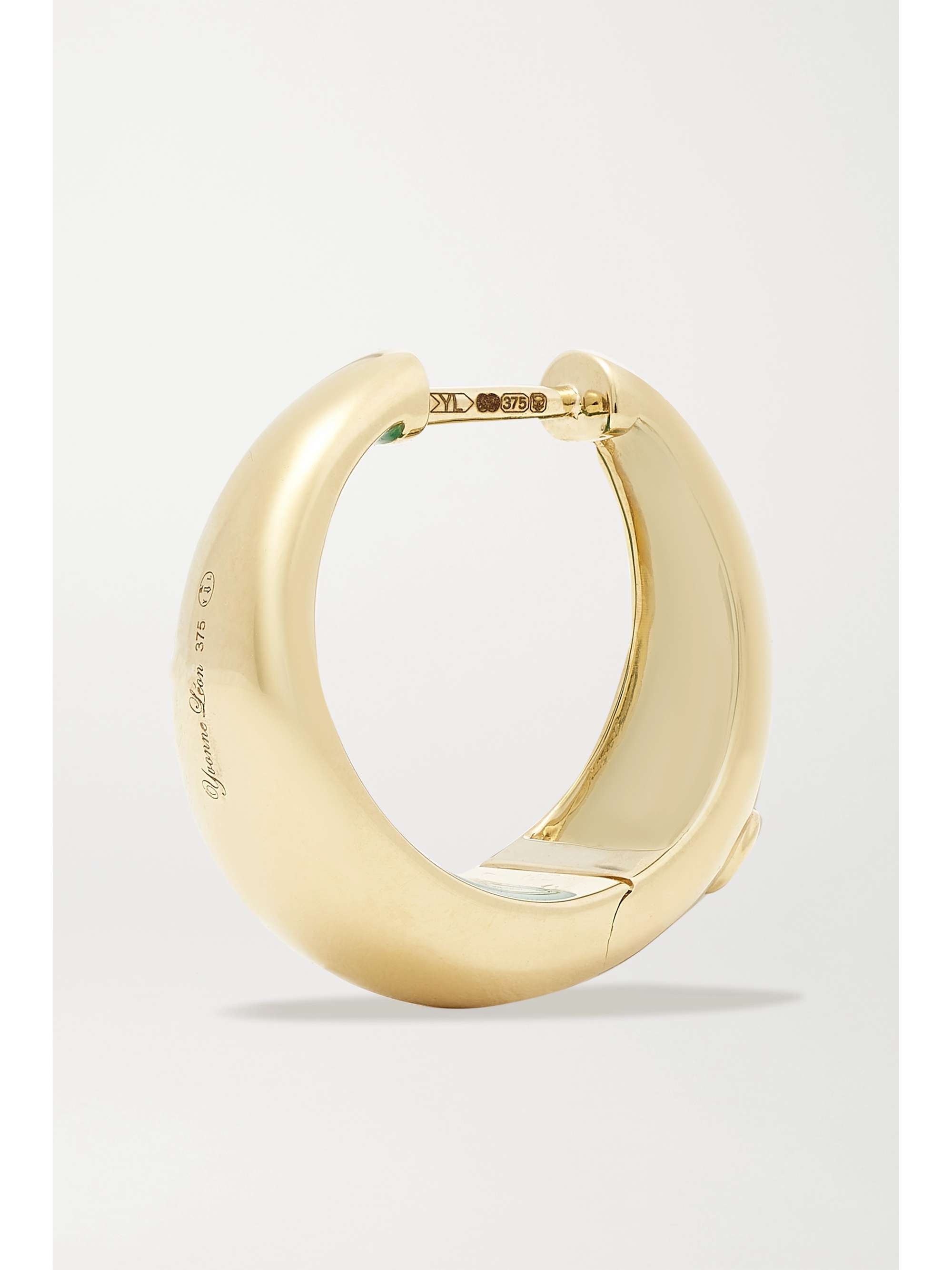 YVONNE LÉON Creolen aus 9 Karat Gold mit Emaille und Diamanten