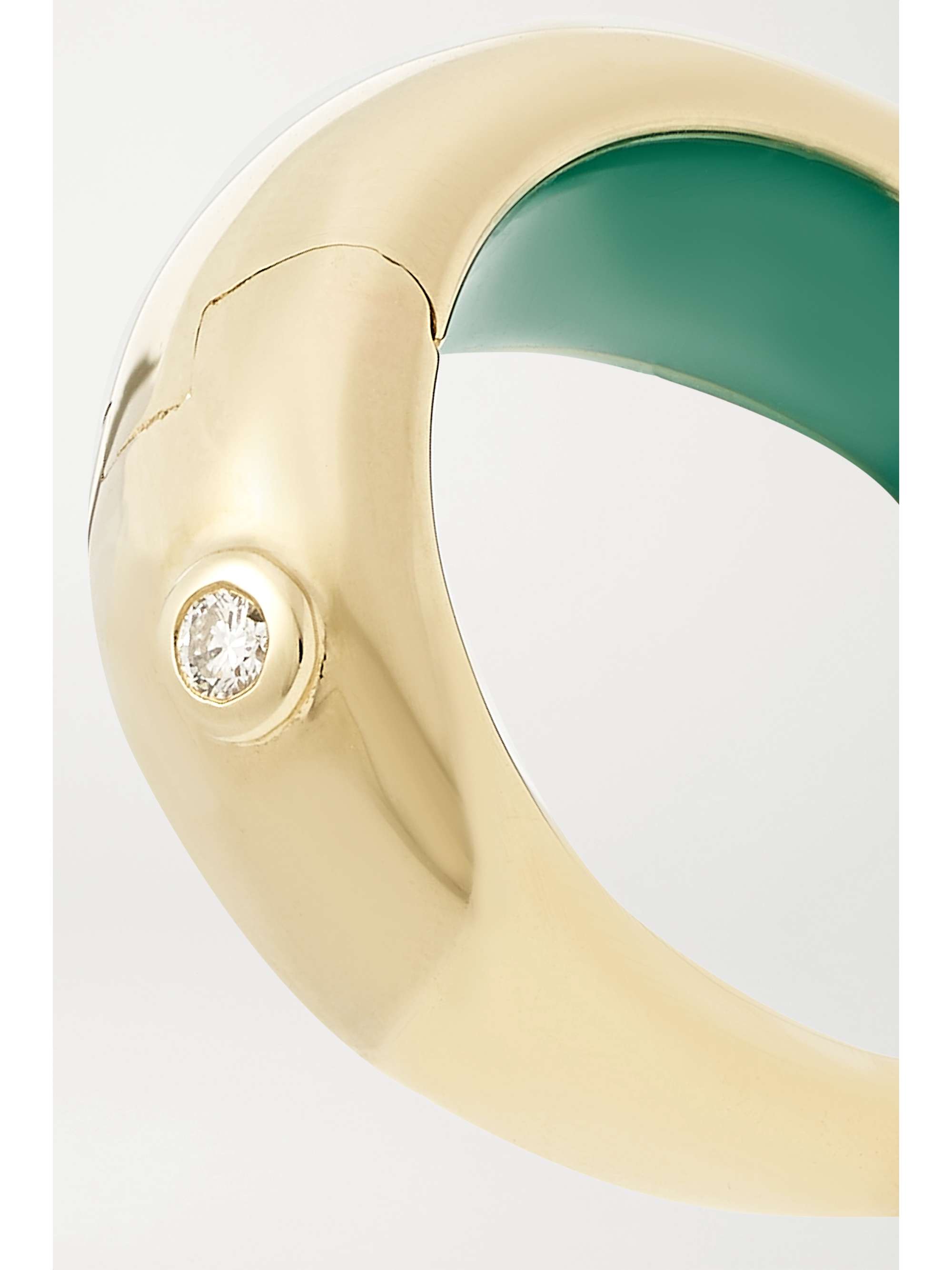 YVONNE LÉON Creolen aus 9 Karat Gold mit Emaille und Diamanten