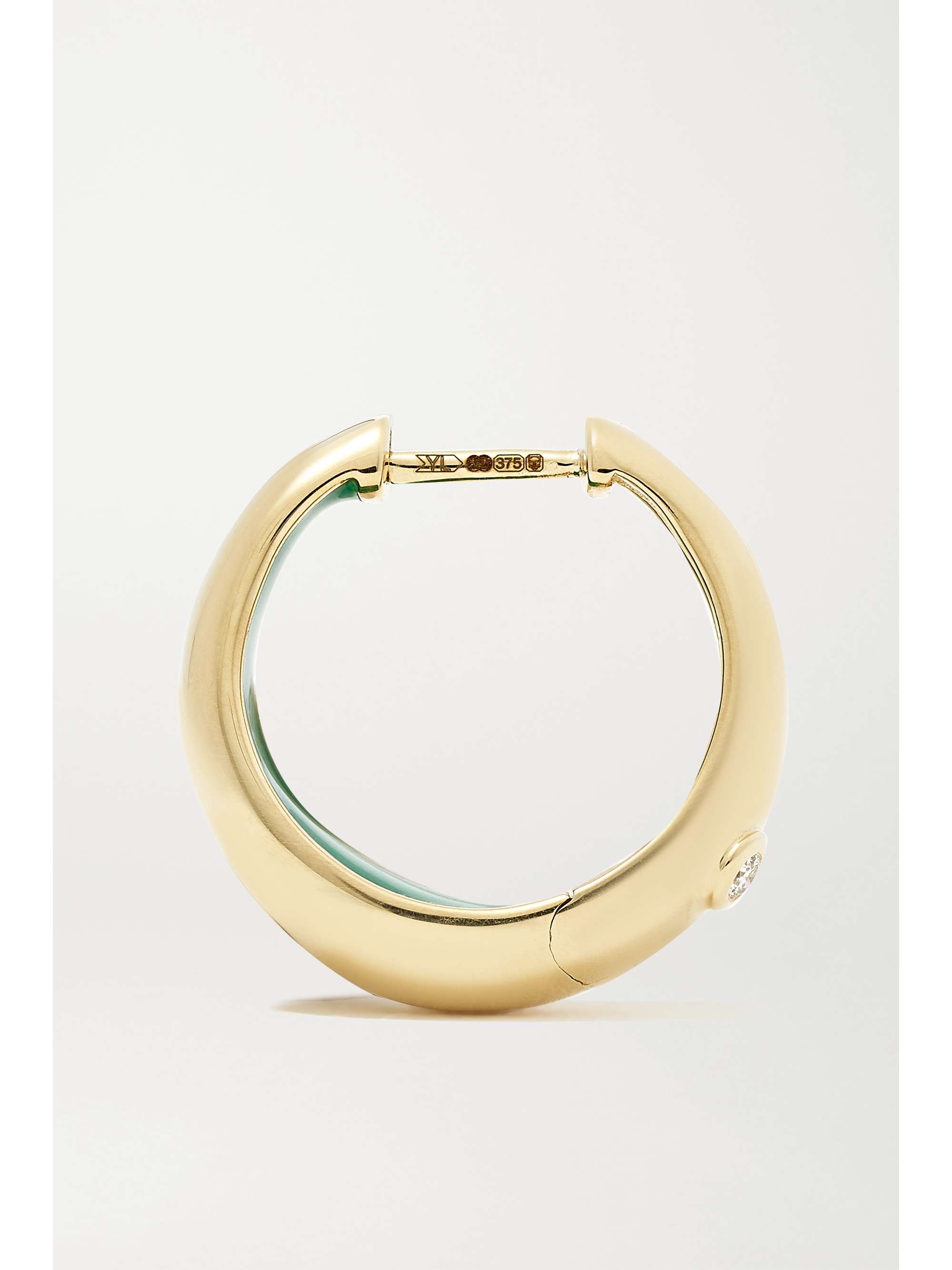 YVONNE LÉON Creolen aus 9 Karat Gold mit Emaille und Diamanten