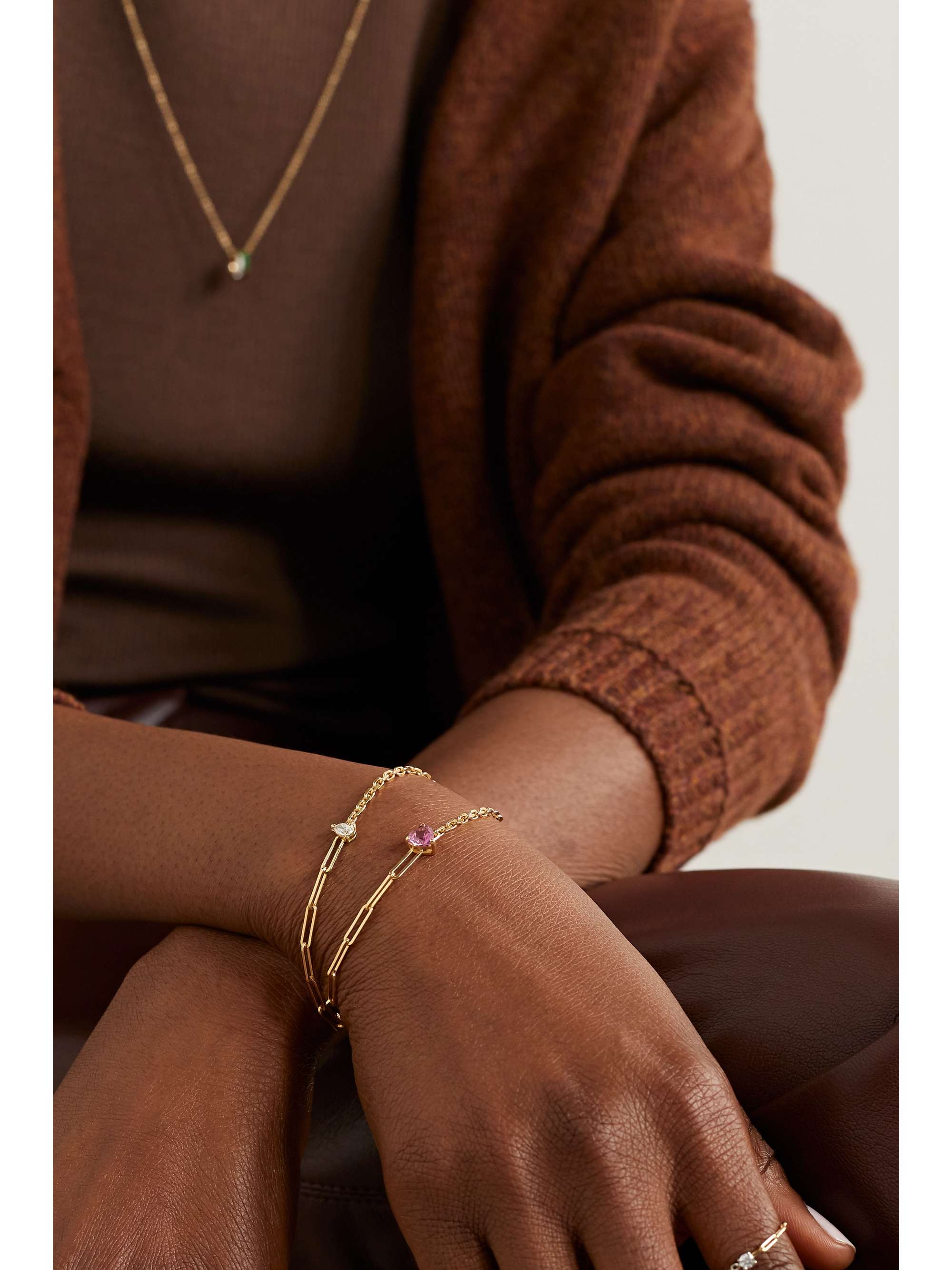 YVONNE LÉON 18-karat white gold diamond bracelet