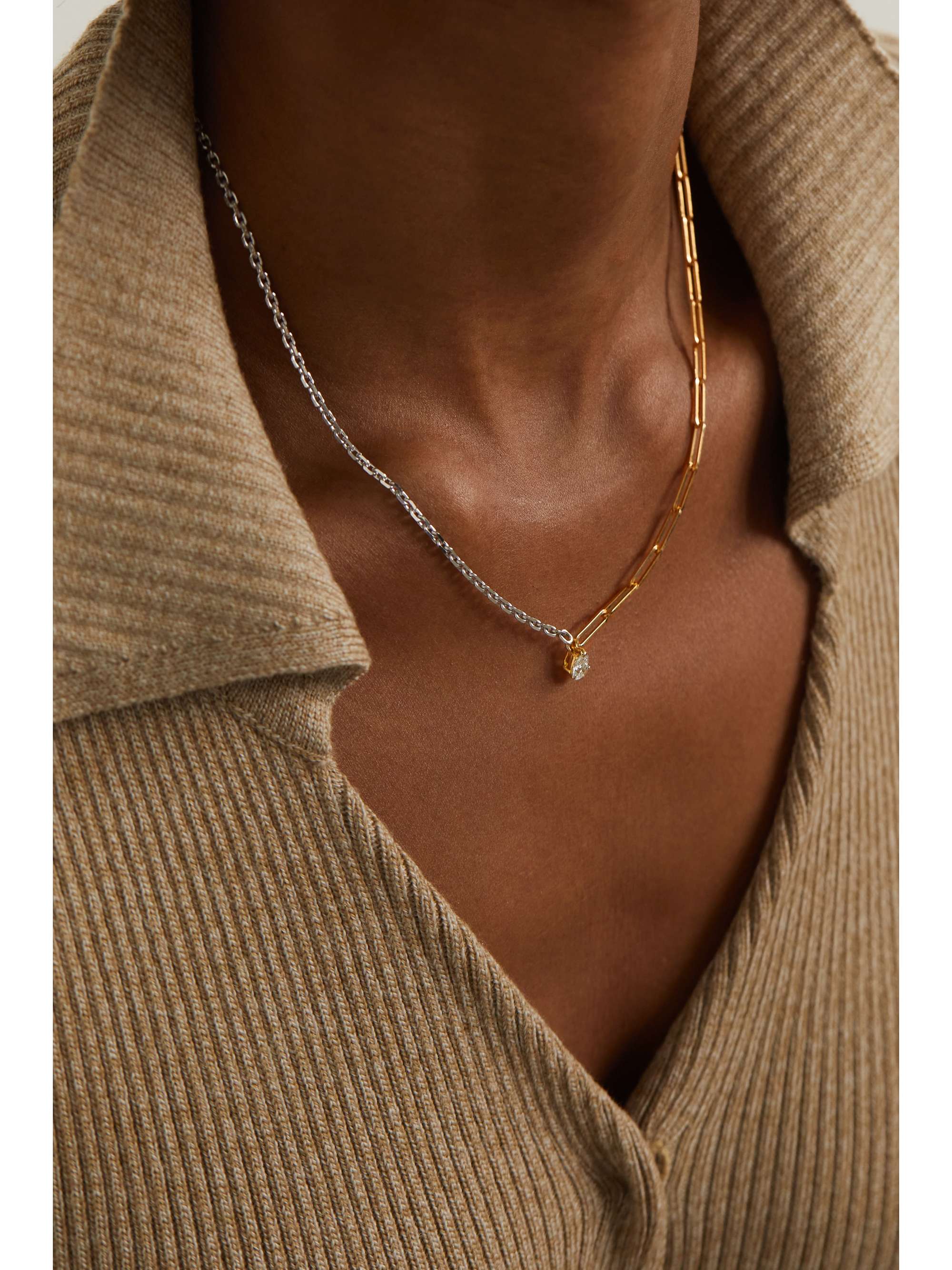 gold diamond necklace | YVONNE 