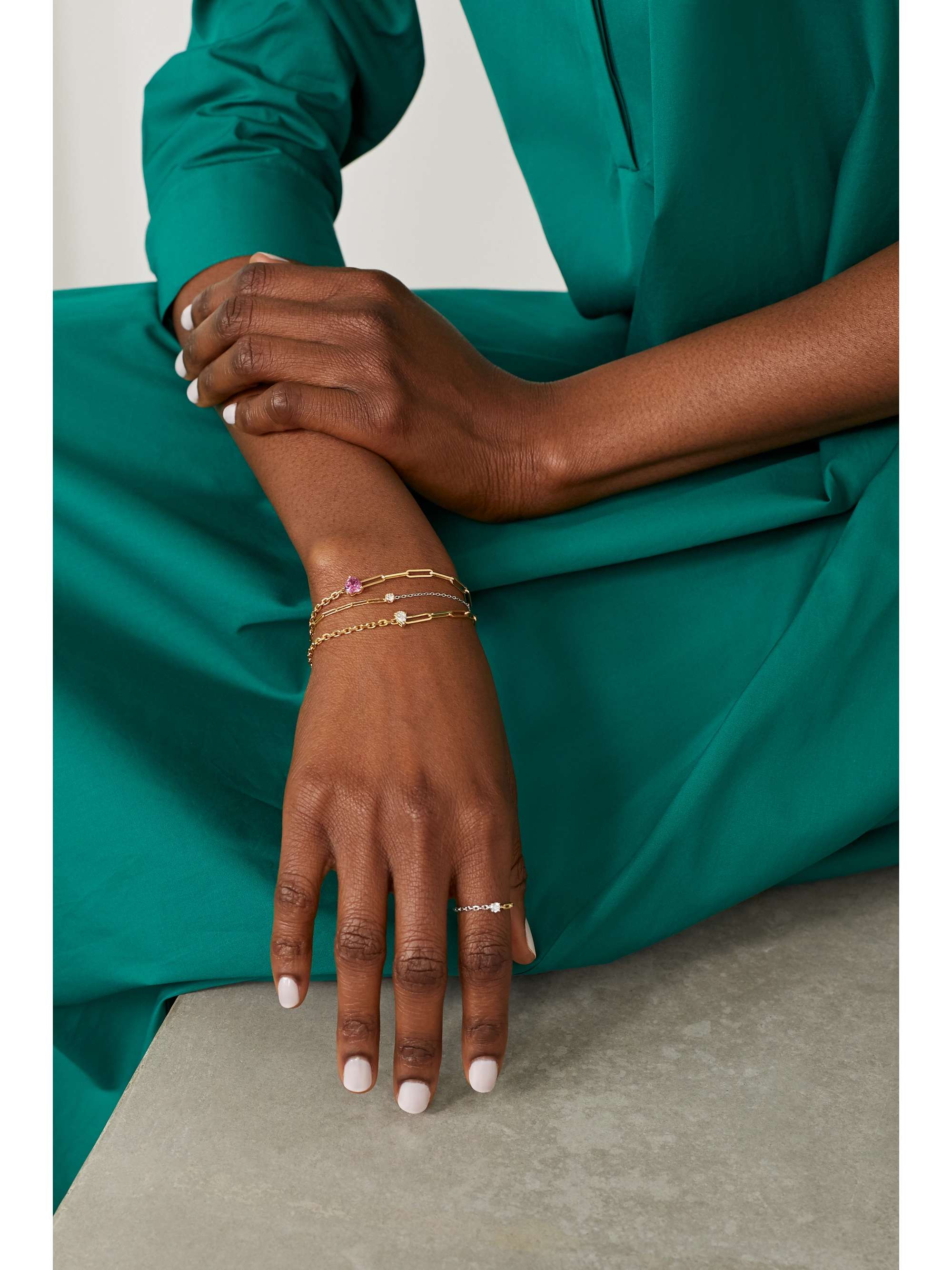 YVONNE LÉON 18-karat white gold diamond bracelet
