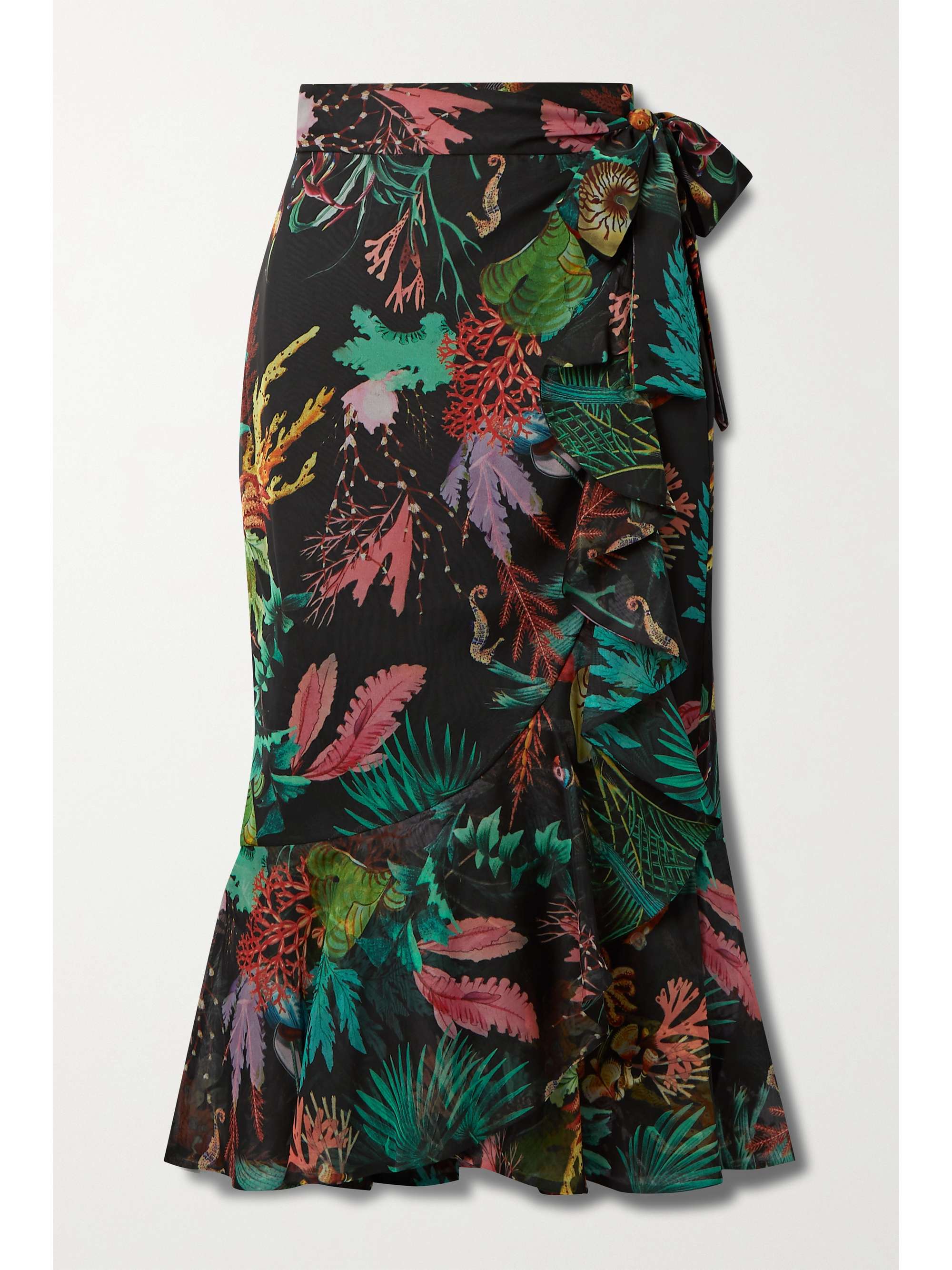 leopard wrap midi skirt oasis